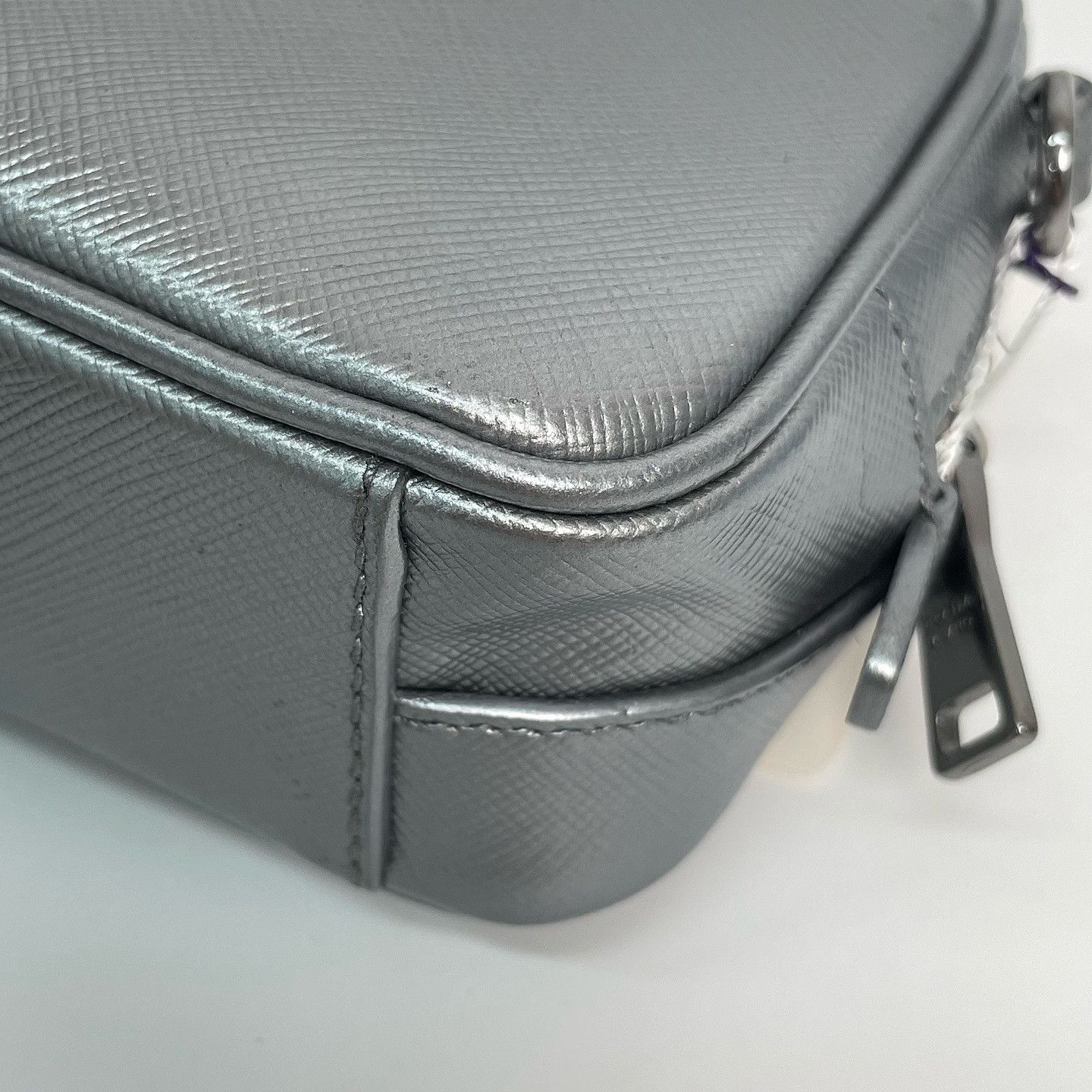 Prada Prada Silver Saffiano Leather Crossbody Bag Size ONE SIZE - 14 Thumbnail