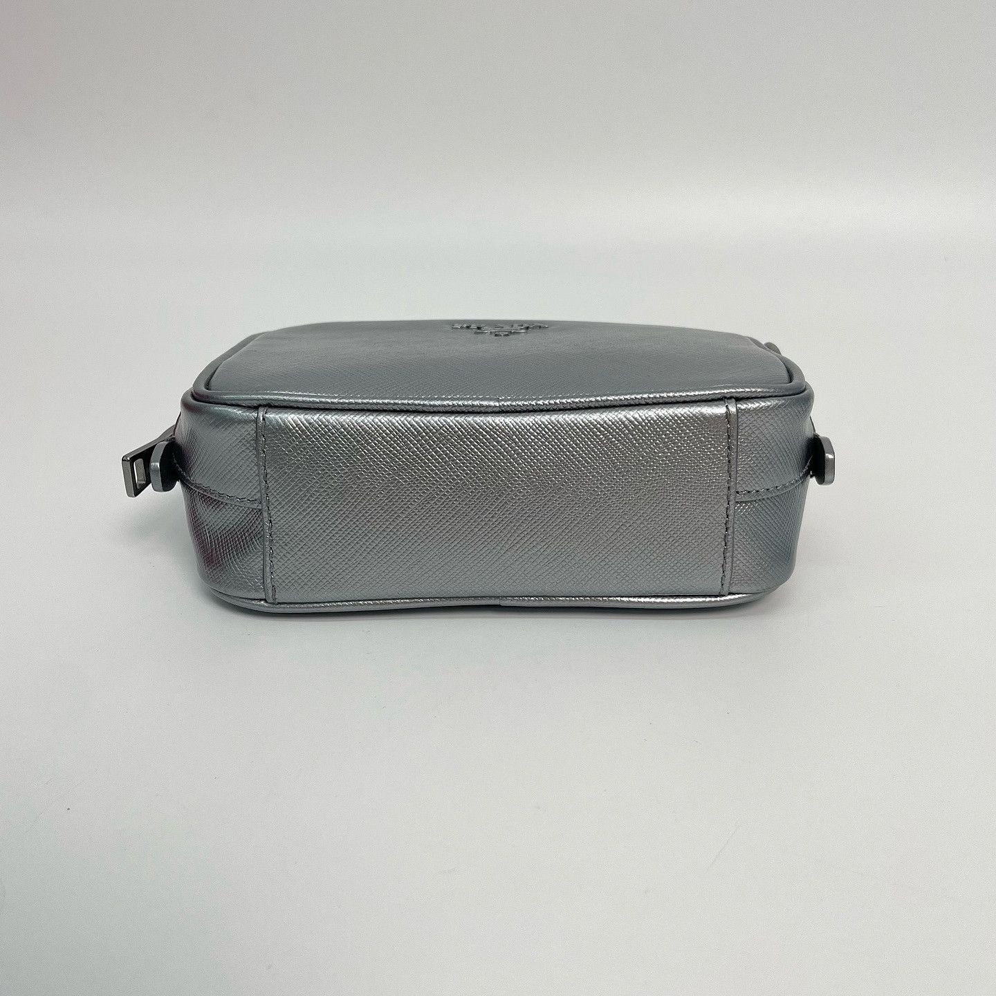 Prada Prada Silver Saffiano Leather Crossbody Bag Size ONE SIZE - 4 Thumbnail