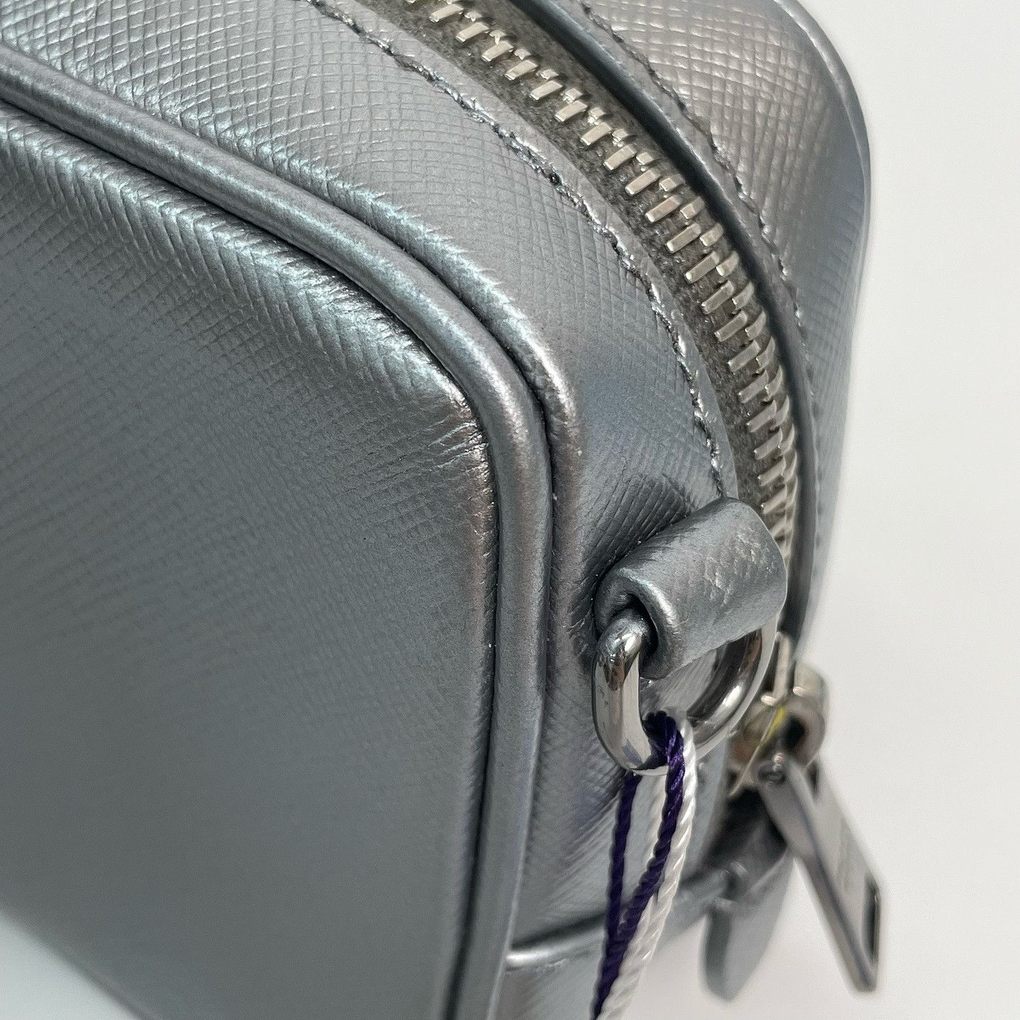 Prada Prada Silver Saffiano Leather Crossbody Bag Size ONE SIZE - 18 Thumbnail