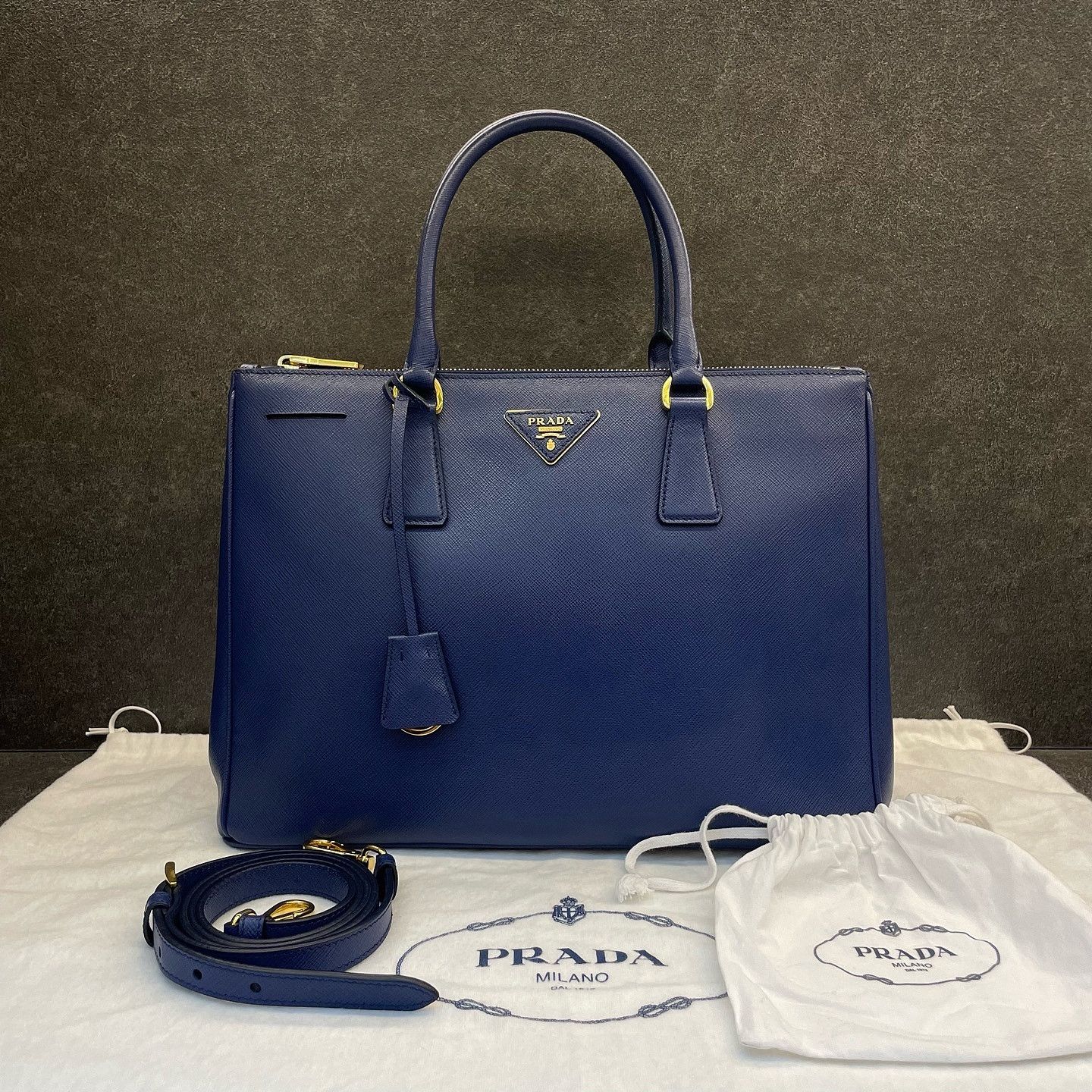 Prada Prada Saffiano Leather Handle Bag Size ONE SIZE - 2 Thumbnail