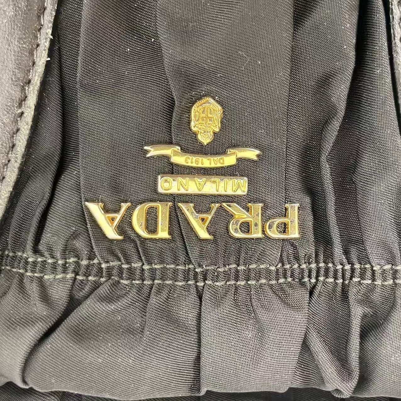 Prada Prada Ruched Nylon Gold Hardware Shoulder Bag Size ONE SIZE - 18 Thumbnail