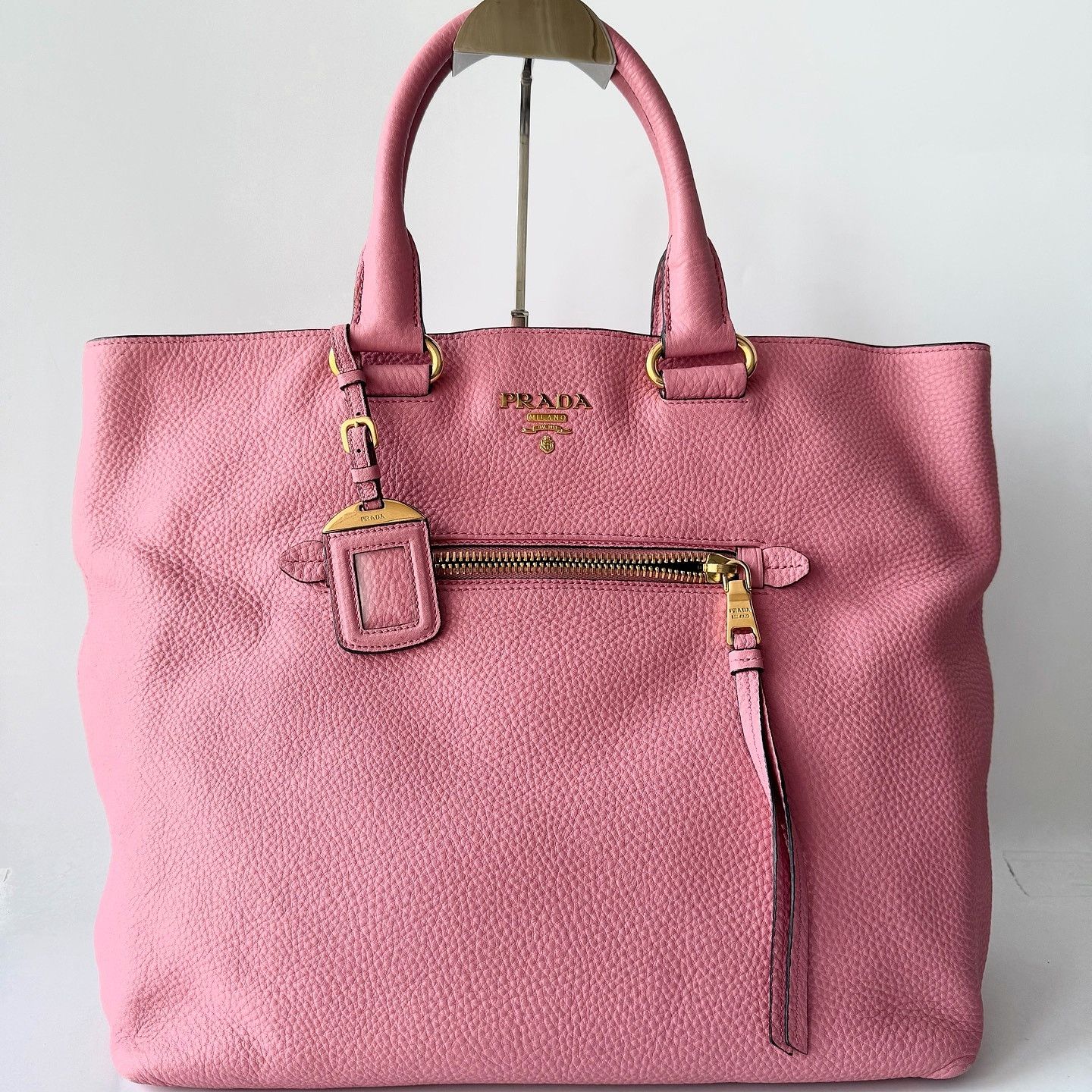 Prada Prada Pink Leather Tote Bag One Size Size ONE SIZE - 2 Thumbnail