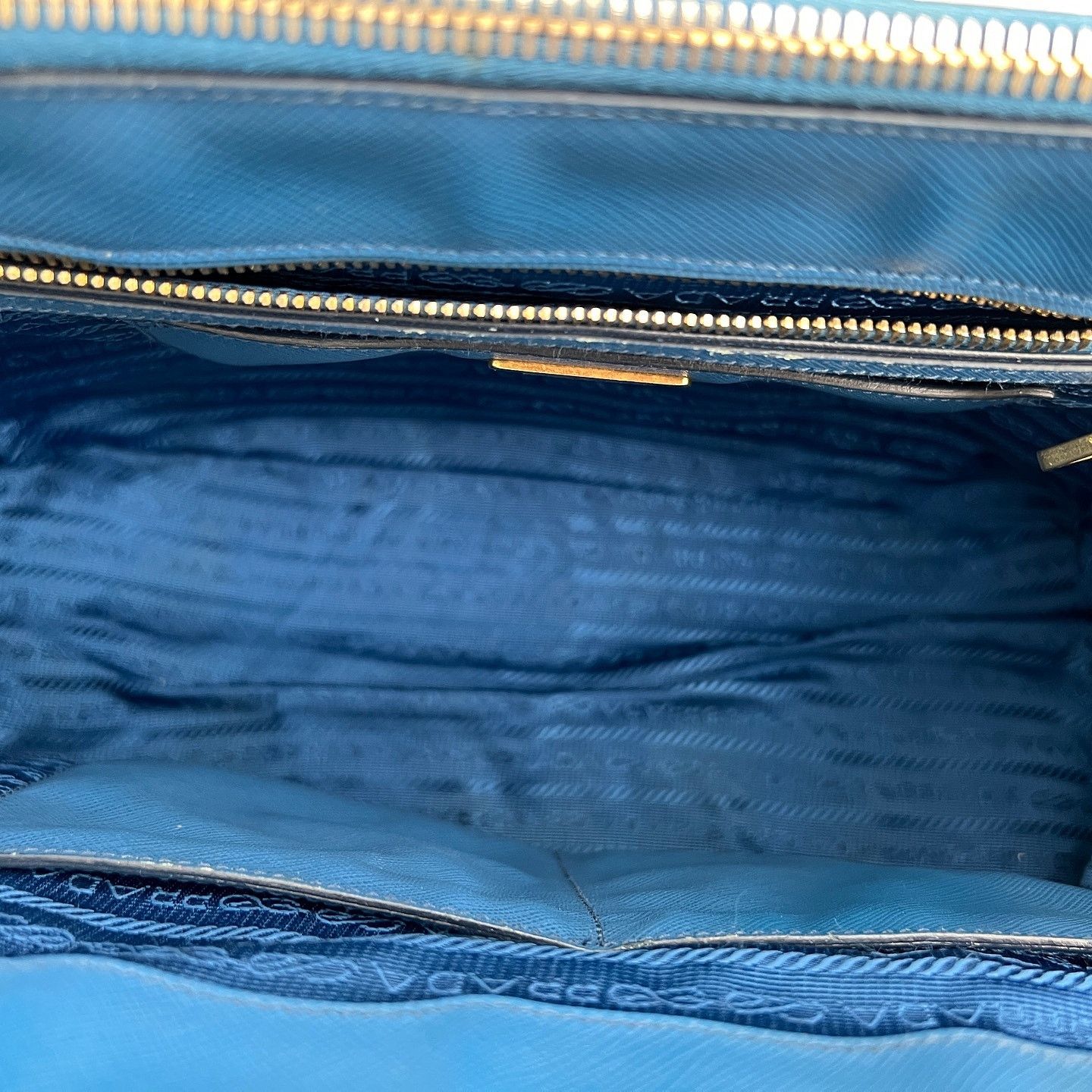 Prada Prada Saffiano Leather Tote Bag Blue Size ONE SIZE - 6 Thumbnail