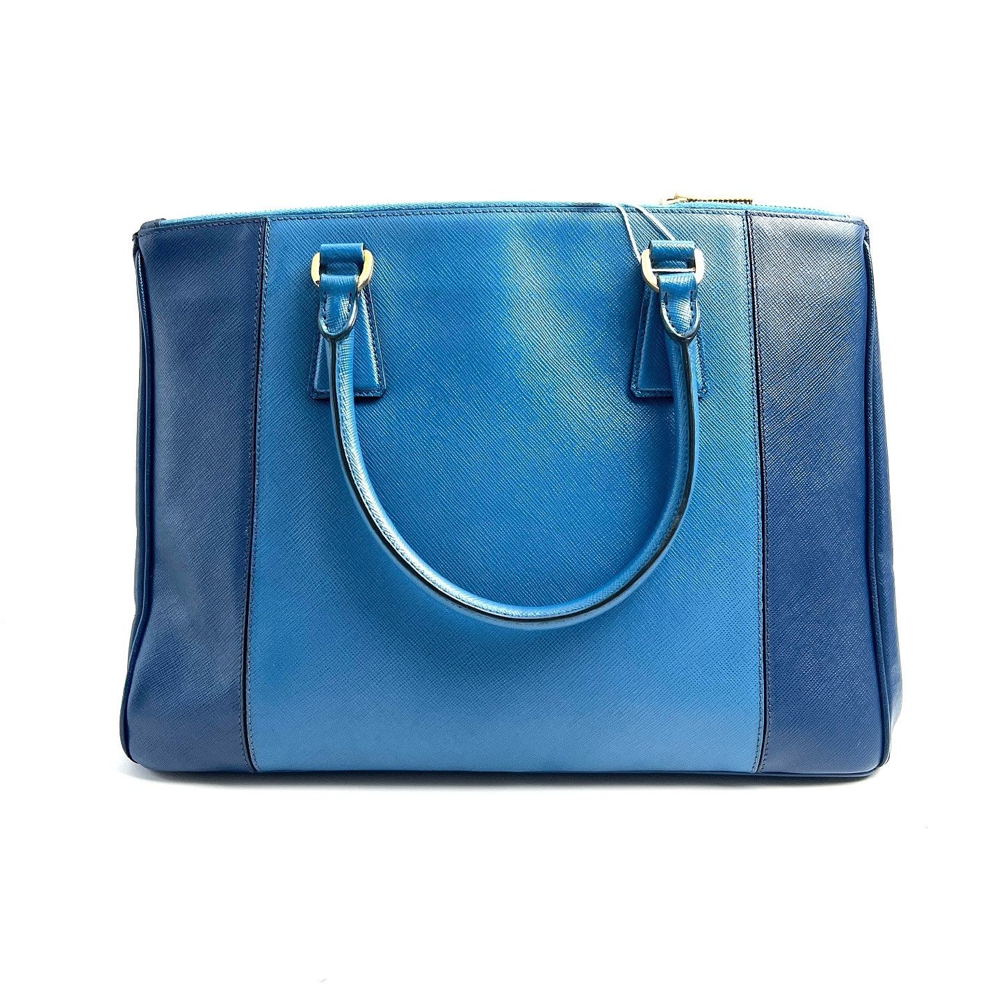 Prada Prada Saffiano Leather Tote Bag Blue Size ONE SIZE - 3 Thumbnail