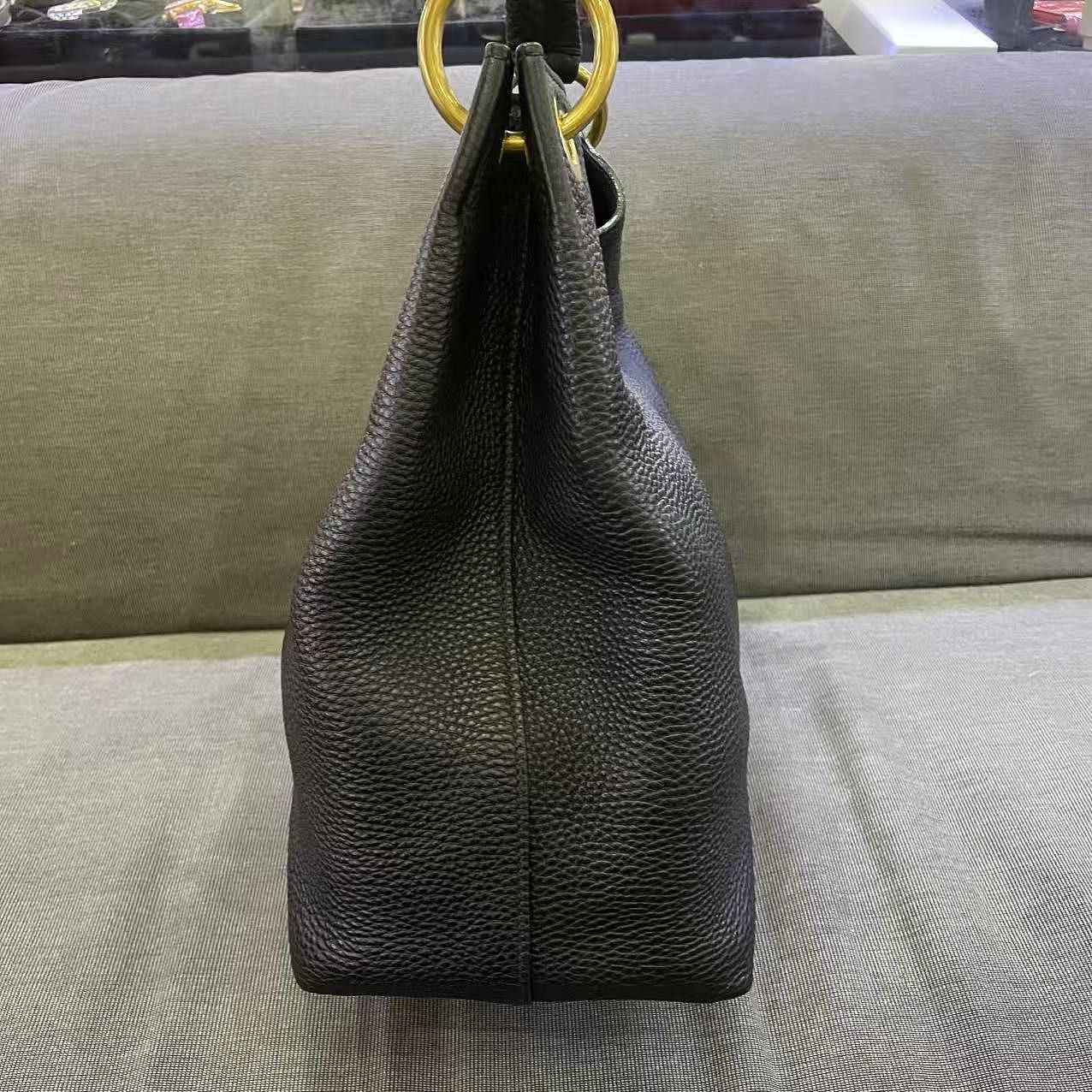 Prada Prada Embossed Logo Hobo Bag Black One Size Size ONE SIZE - 5 Thumbnail