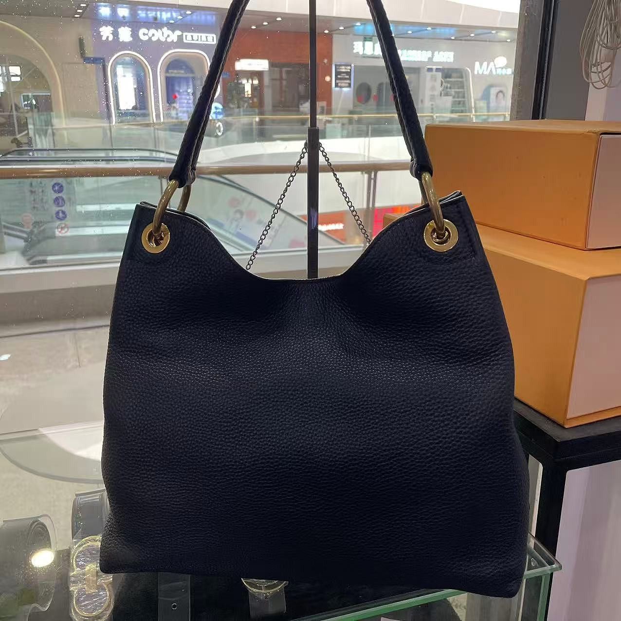 Prada Prada Embossed Logo Hobo Bag Black One Size Size ONE SIZE - 3 Thumbnail