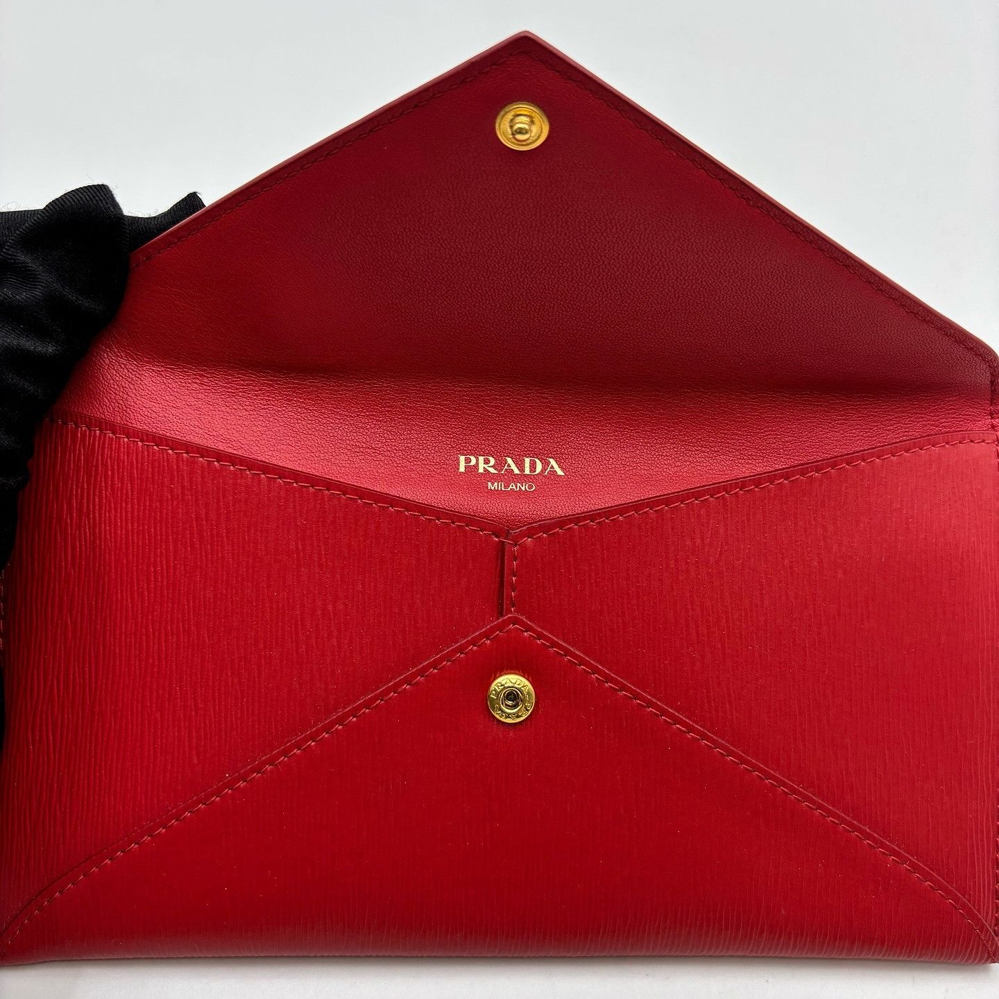 Prada Prada Red Saffiano Envelope Clutch ONE SIZE Size ONE SIZE - 11 Thumbnail