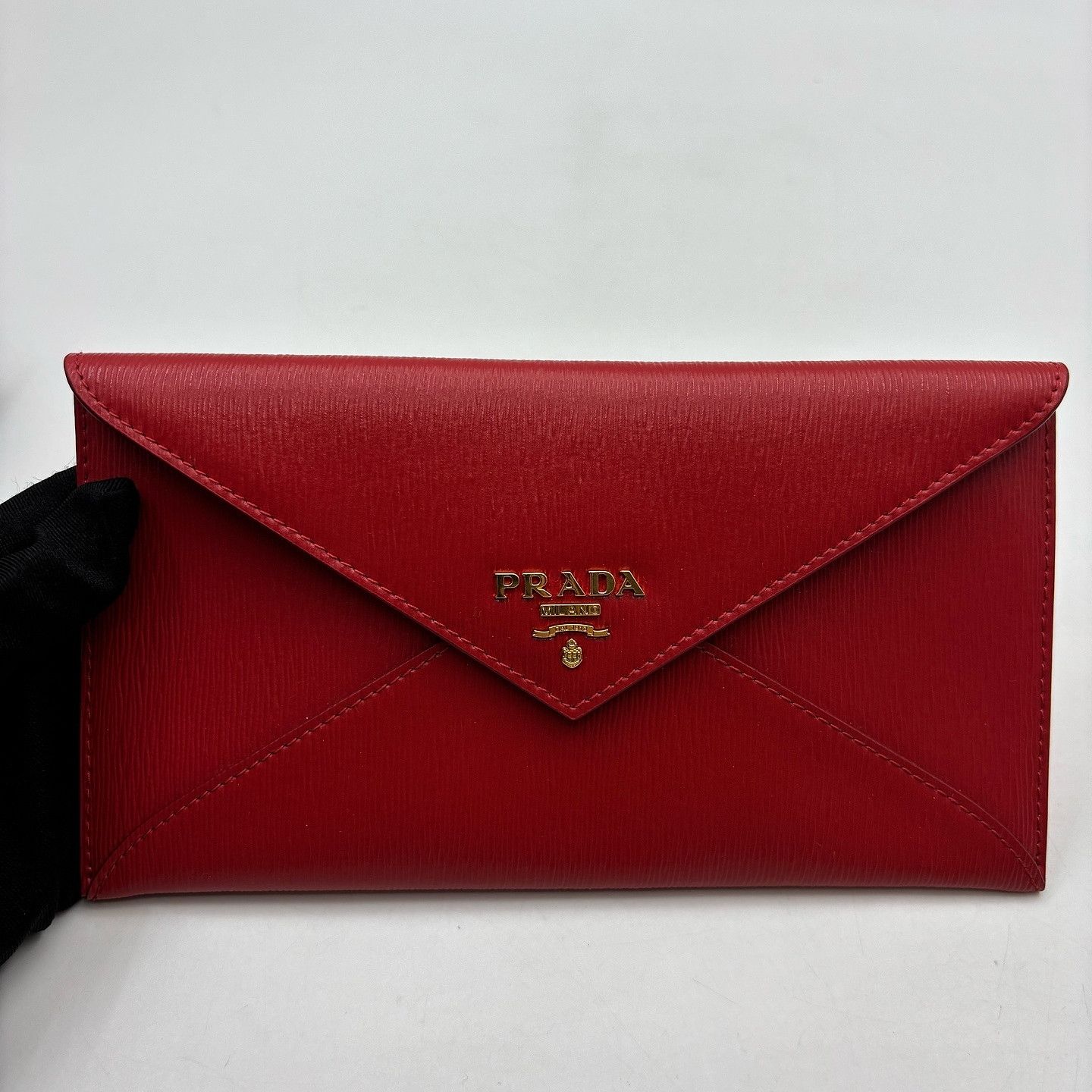 Prada Prada Red Saffiano Envelope Clutch ONE SIZE Size ONE SIZE - 12 Thumbnail
