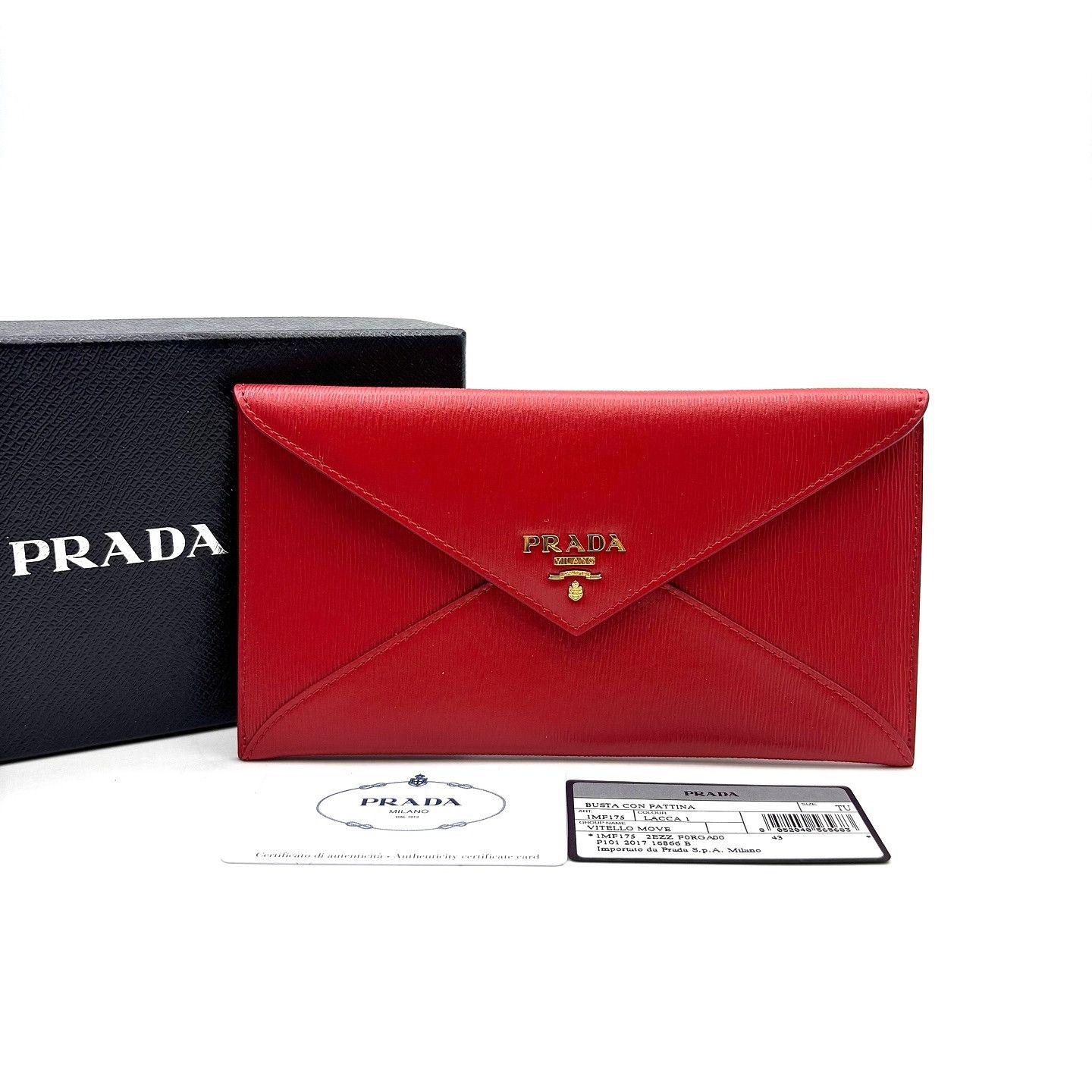 Prada Prada Red Saffiano Envelope Clutch ONE SIZE Size ONE SIZE - 2 Thumbnail
