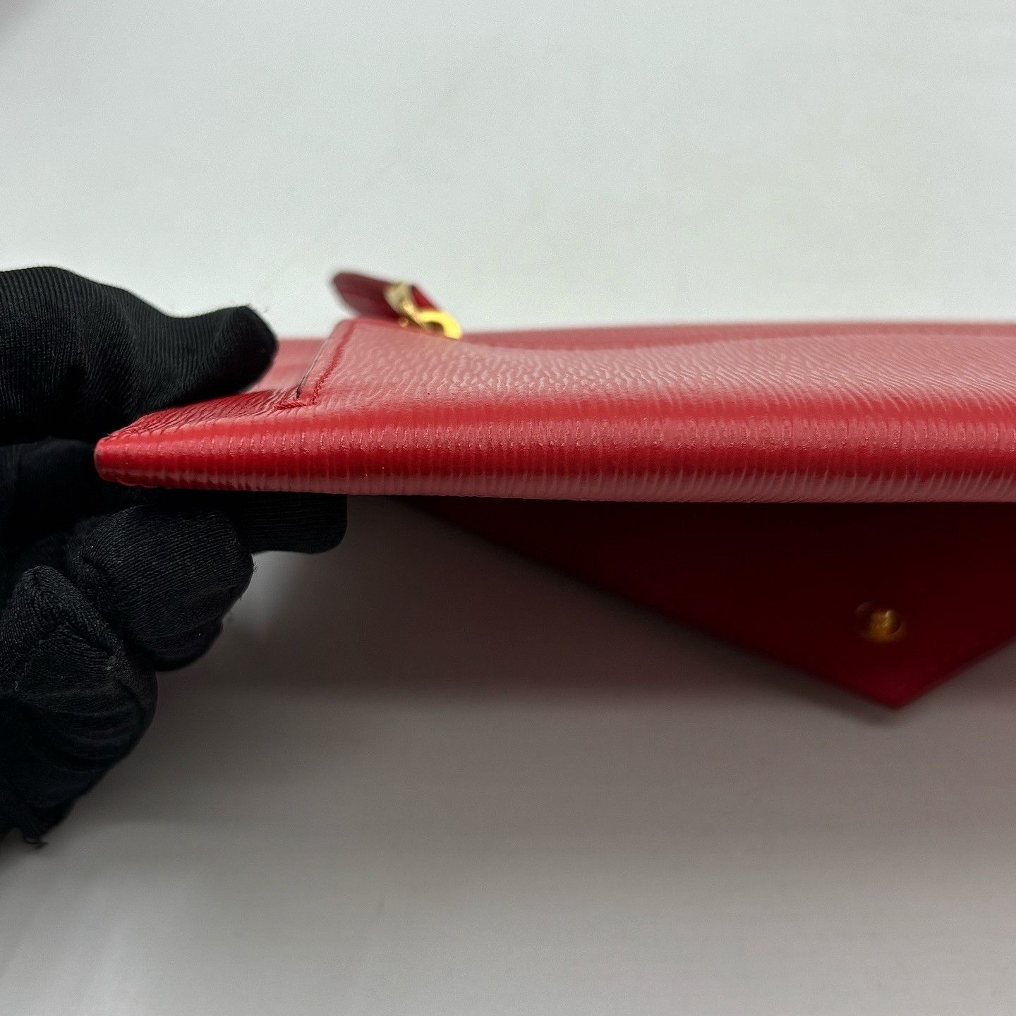 Prada Prada Red Saffiano Envelope Clutch ONE SIZE Size ONE SIZE - 13 Thumbnail