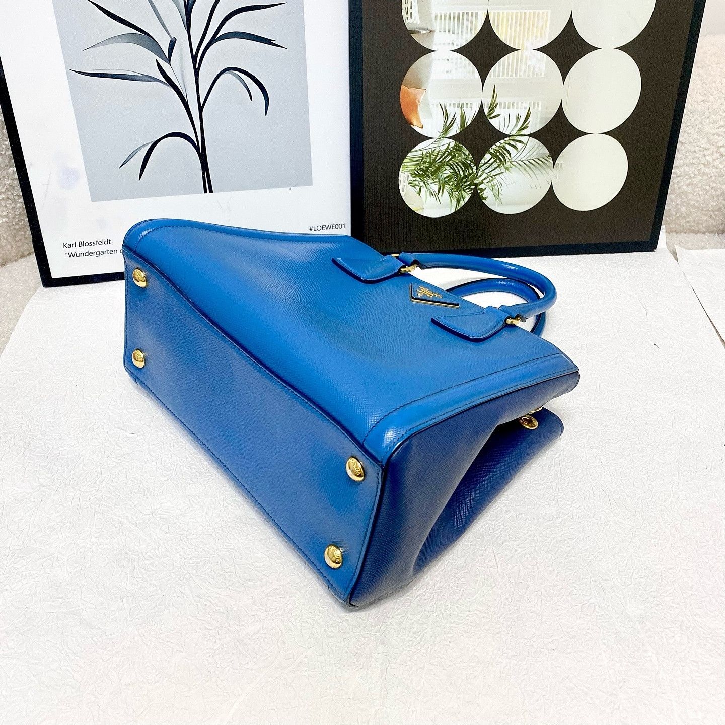 Prada Prada Saffiano Leather Handle Bag Blue ONE SIZE Size ONE SIZE - 5 Thumbnail