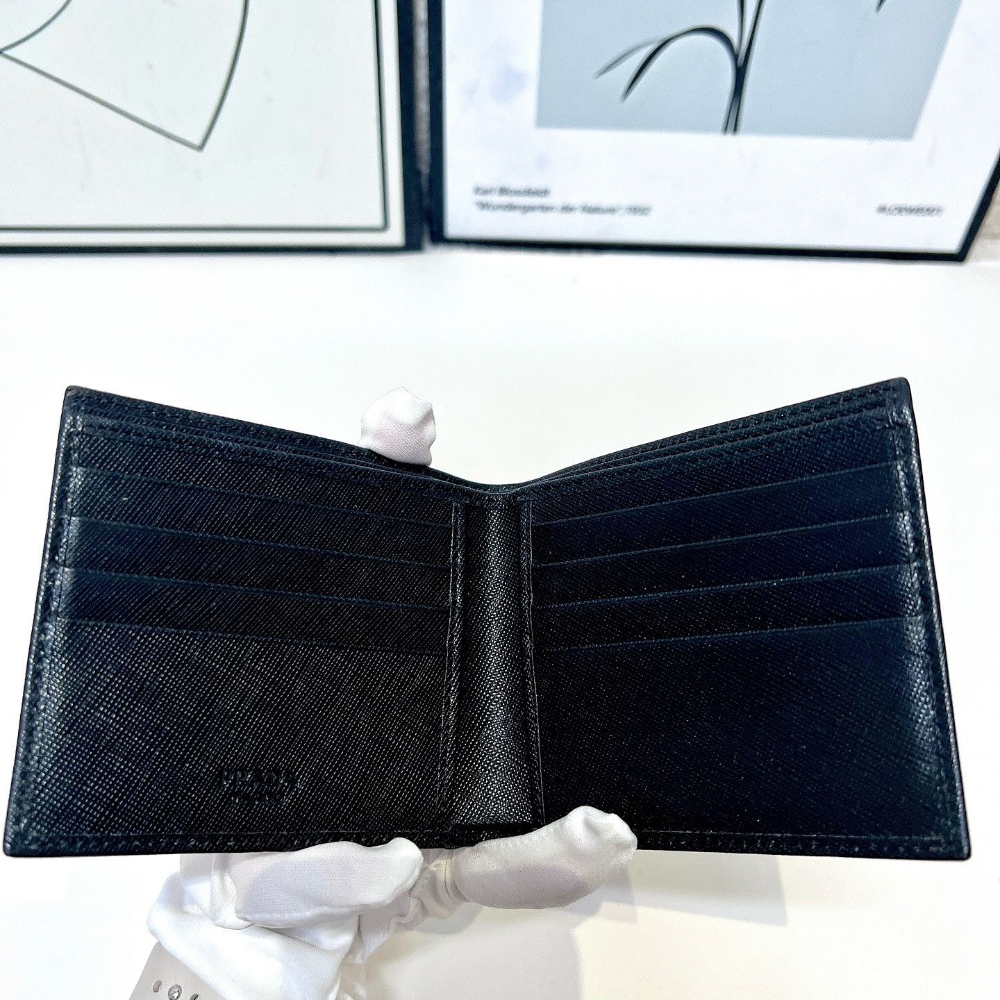 Prada Prada Saffiano Leather Bifold Wallet One Size Size ONE SIZE - 6 Thumbnail