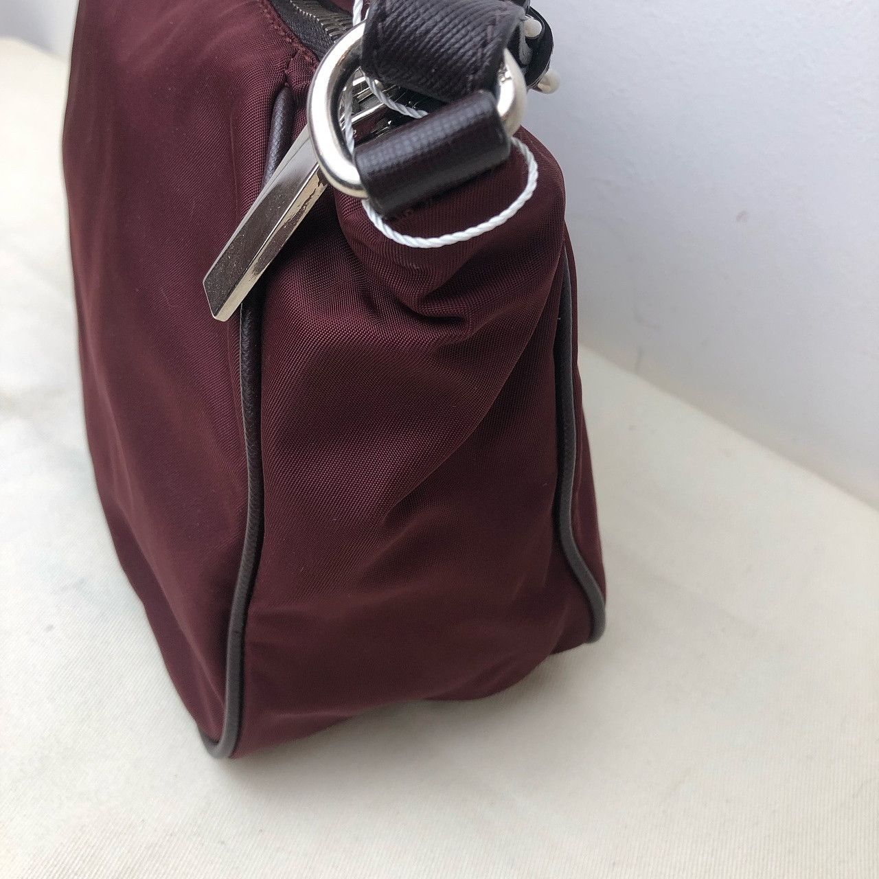 Prada Prada Burgundy Nylon Shoulder Bag Size ONE SIZE - 9 Thumbnail