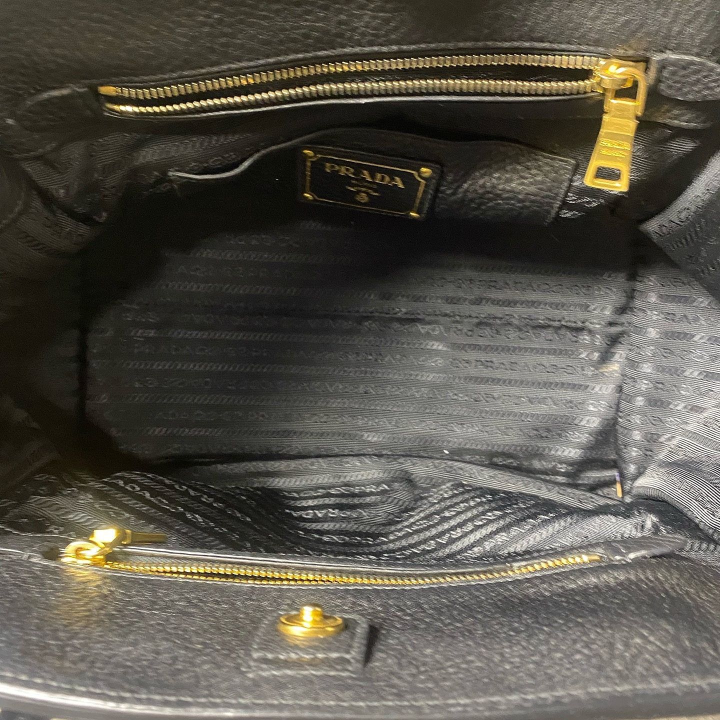 Prada Prada Black Pebbled Leather Handle Bag Size ONE SIZE - 5 Thumbnail