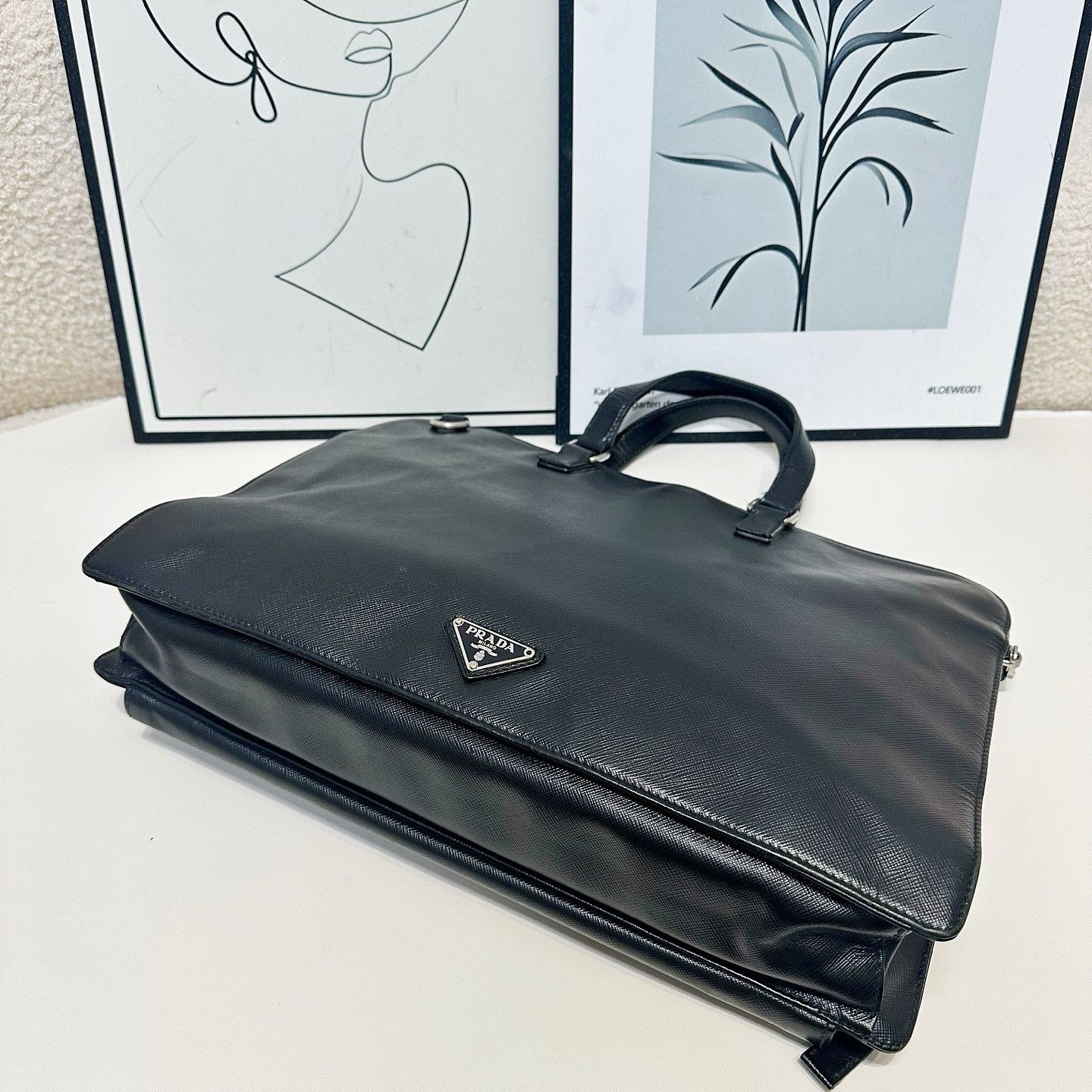 Prada Prada Saffiano Leather Briefcase Size ONE SIZE - 7 Thumbnail