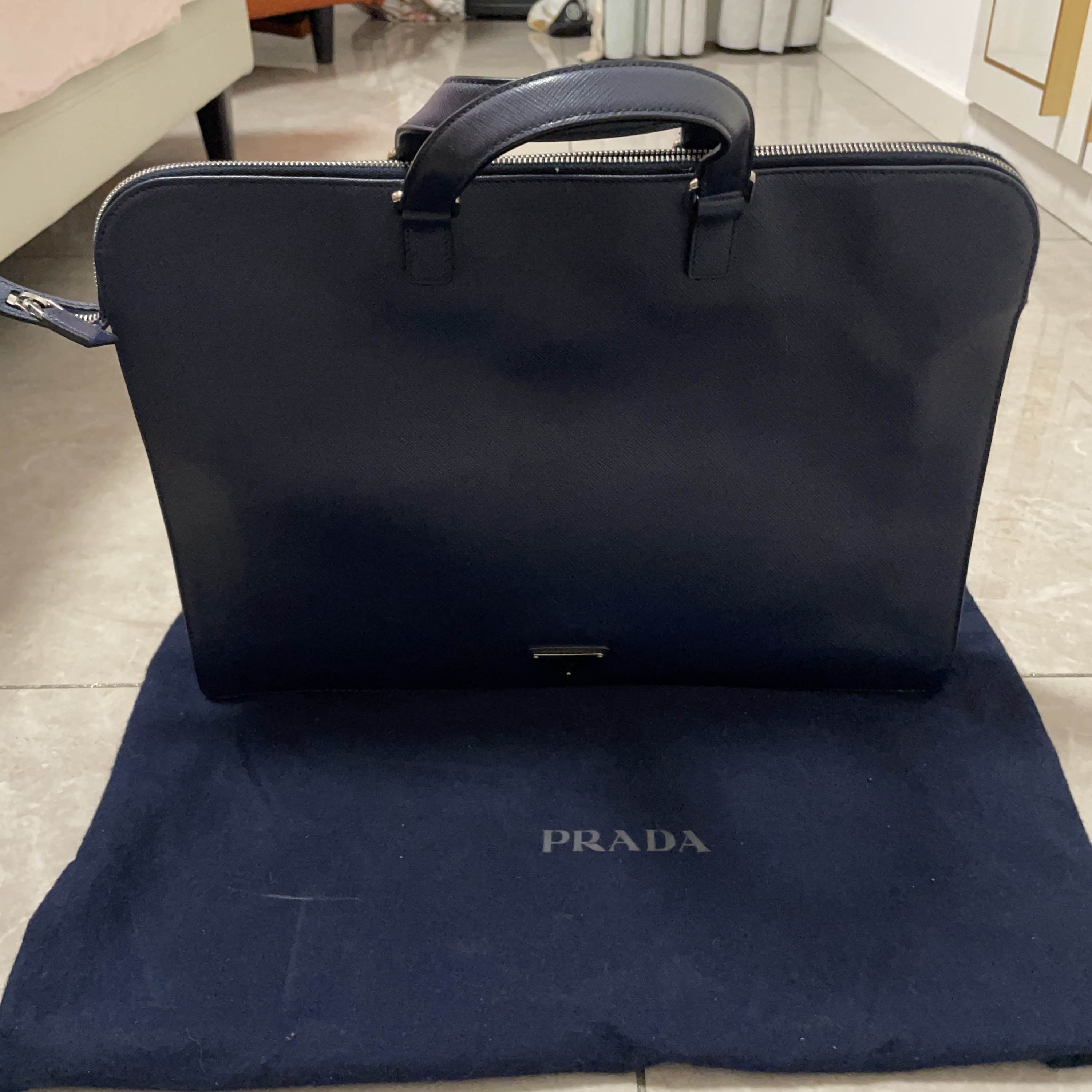 Prada Prada Saffiano Leather Briefcase One Size Size ONE SIZE - 6 Thumbnail