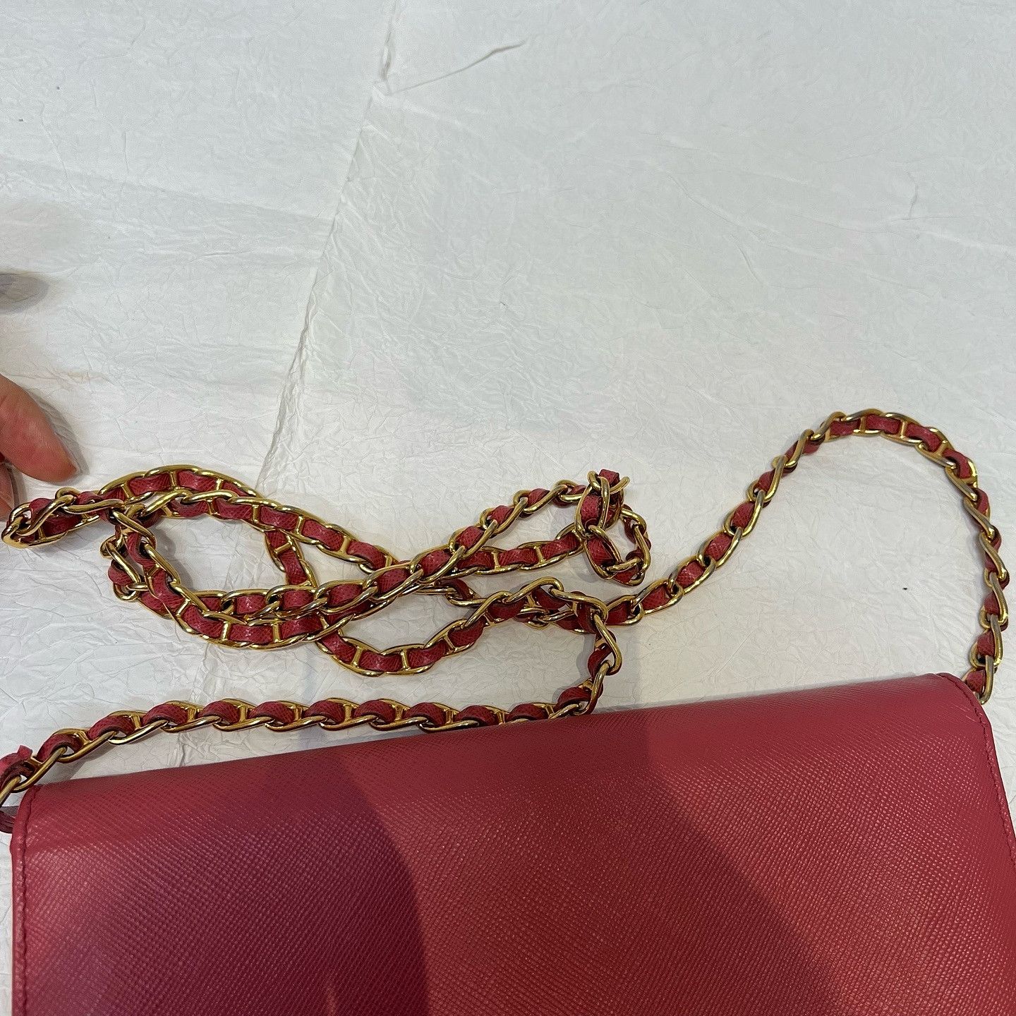 Prada Prada Saffiano Leather Chain Wallet One Size Size ONE SIZE - 18 Thumbnail