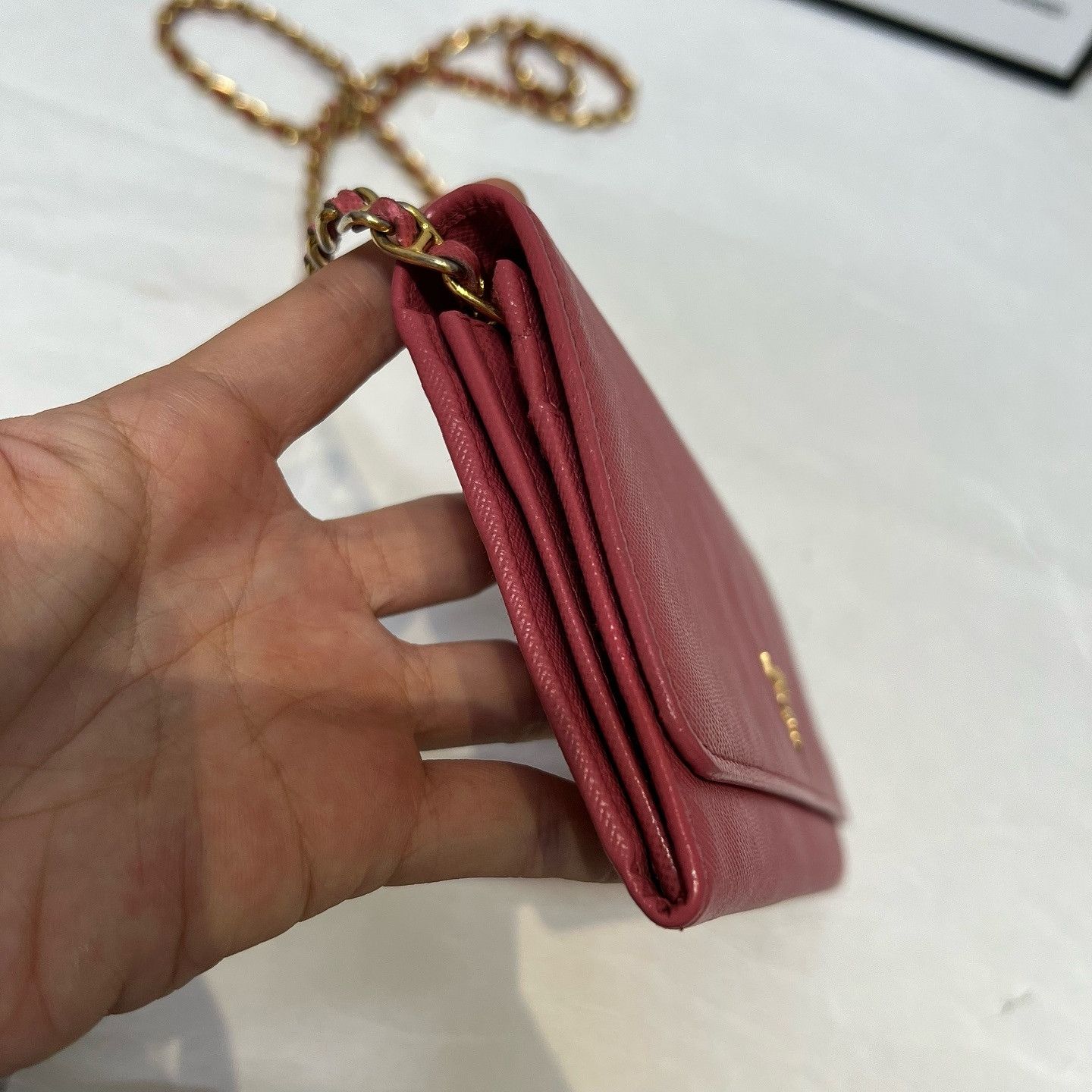 Prada Prada Saffiano Leather Chain Wallet One Size Size ONE SIZE - 10 Thumbnail