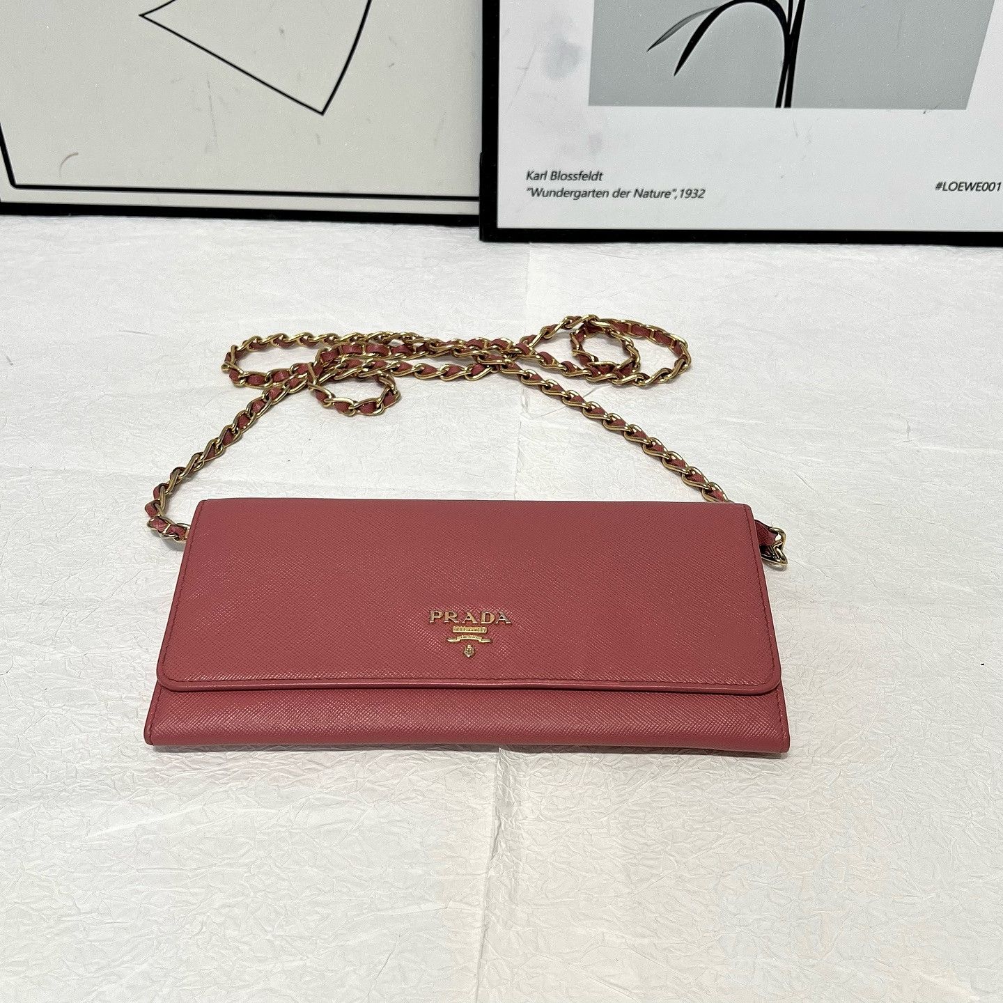 Prada Prada Saffiano Leather Chain Wallet One Size Size ONE SIZE - 9 Thumbnail