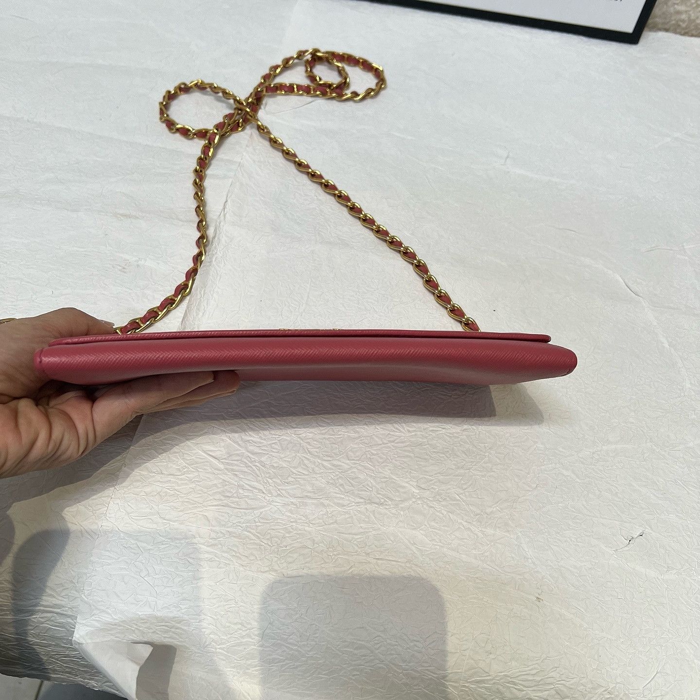 Prada Prada Saffiano Leather Chain Wallet One Size Size ONE SIZE - 12 Thumbnail