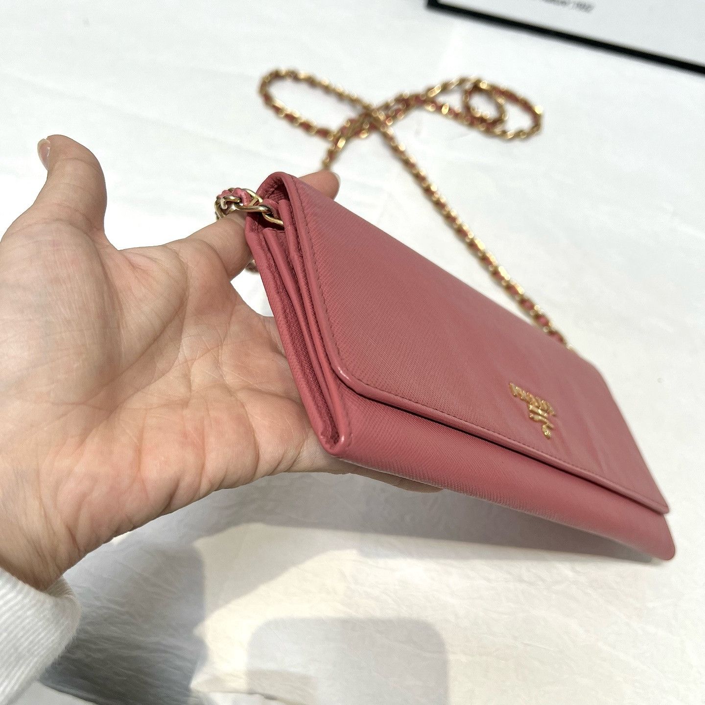 Prada Prada Saffiano Leather Chain Wallet One Size Size ONE SIZE - 8 Thumbnail