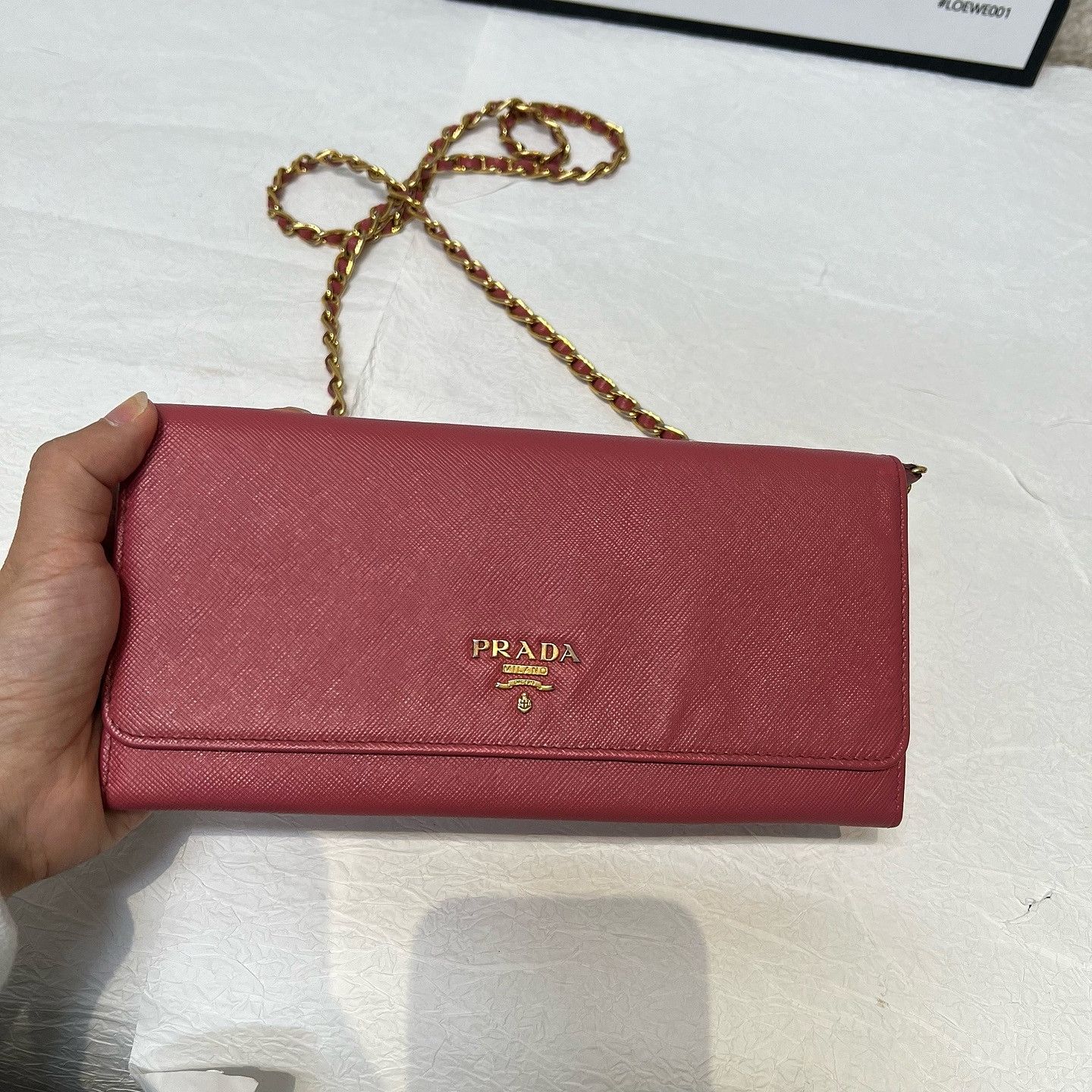 Prada Prada Saffiano Leather Chain Wallet One Size Size ONE SIZE - 11 Thumbnail