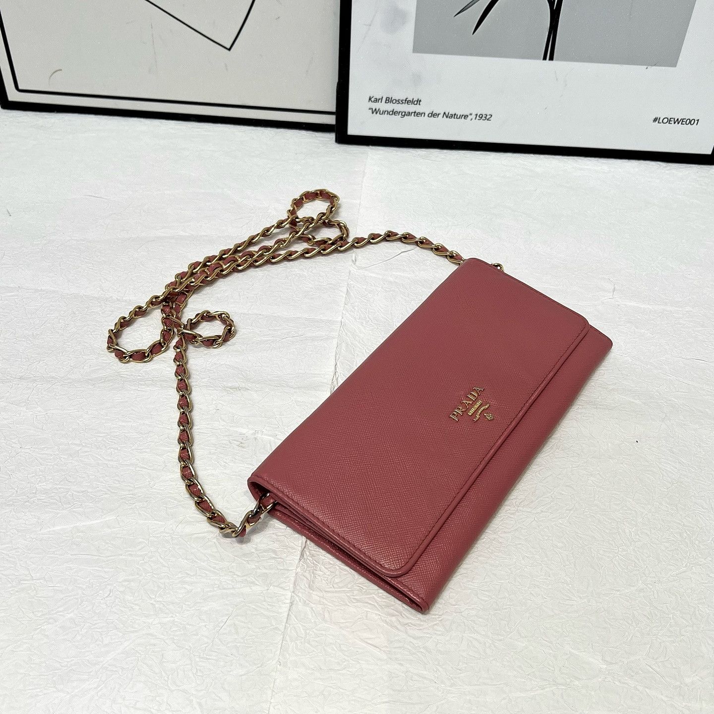 Prada Prada Saffiano Leather Chain Wallet One Size Size ONE SIZE - 4 Thumbnail