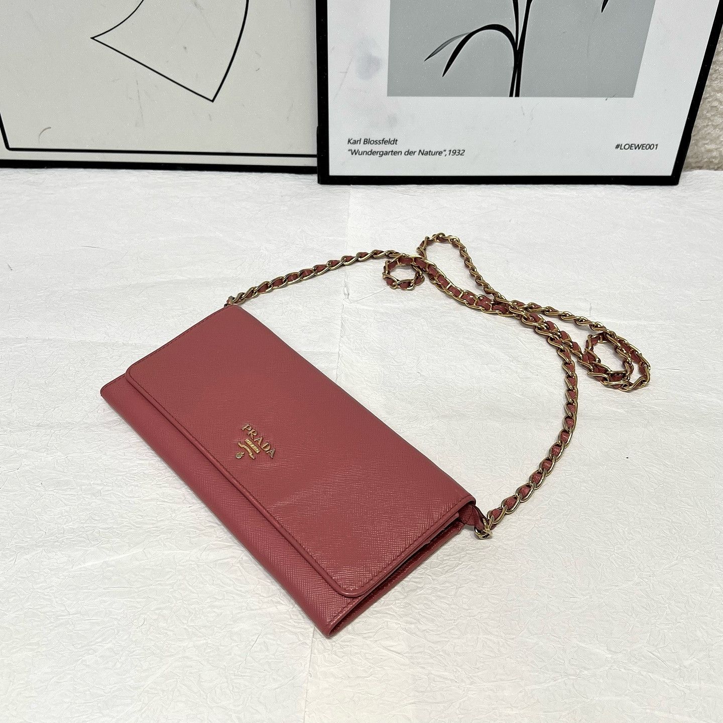 Prada Prada Saffiano Leather Chain Wallet One Size Size ONE SIZE - 5 Thumbnail