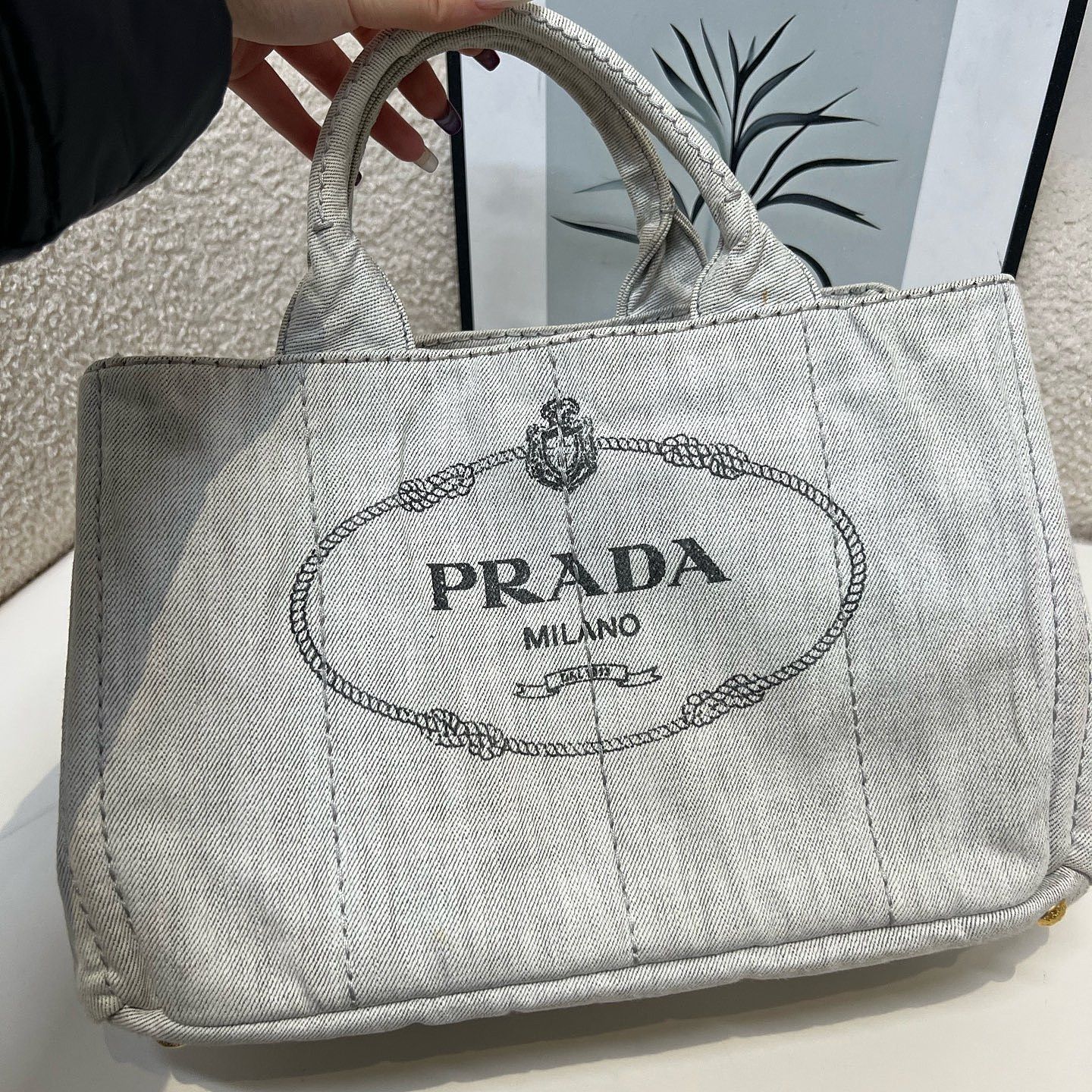 Prada Prada Canapa Logo Canvas Tote Bag Size ONE SIZE - 12 Thumbnail