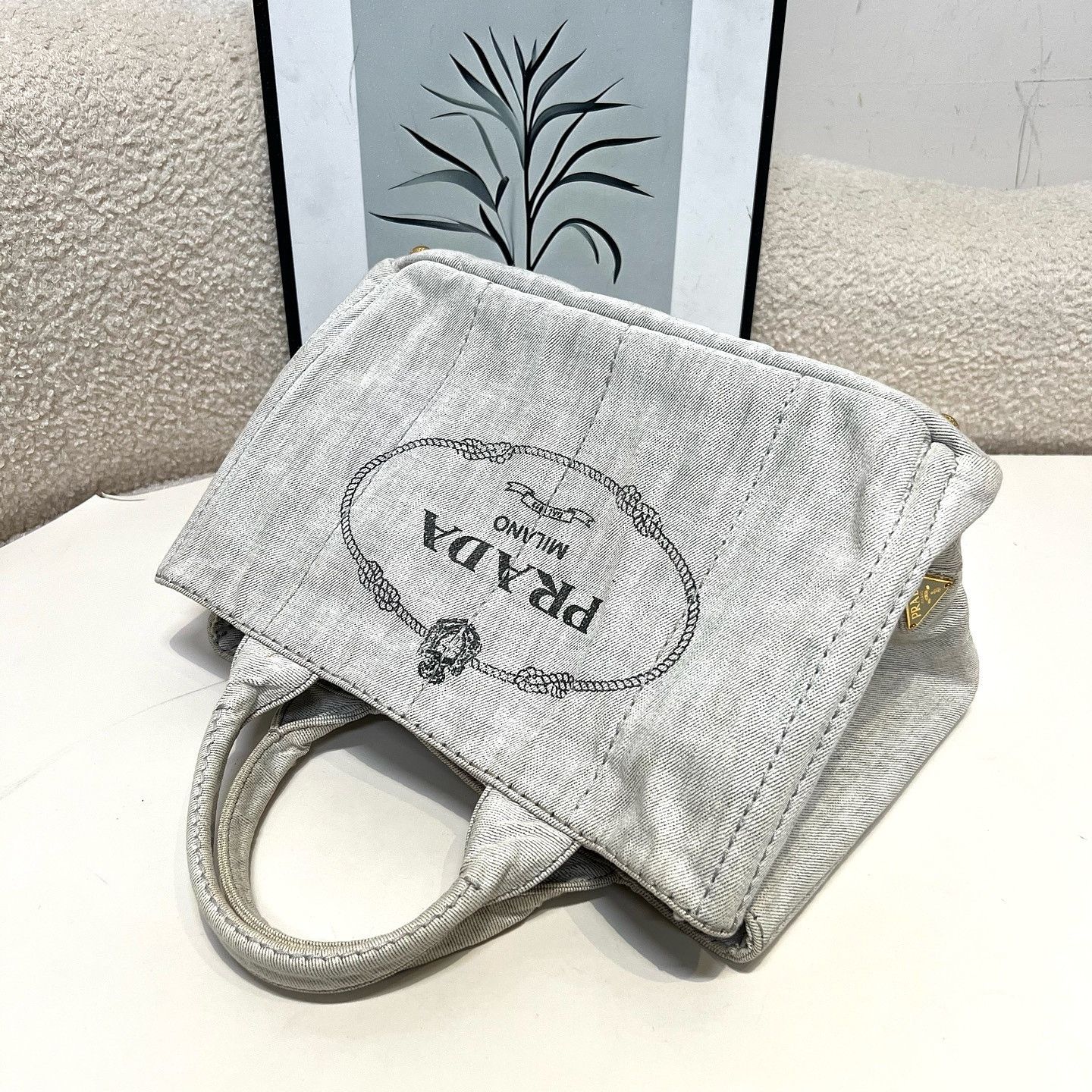 Prada Prada Canapa Logo Canvas Tote Bag Size ONE SIZE - 4 Thumbnail