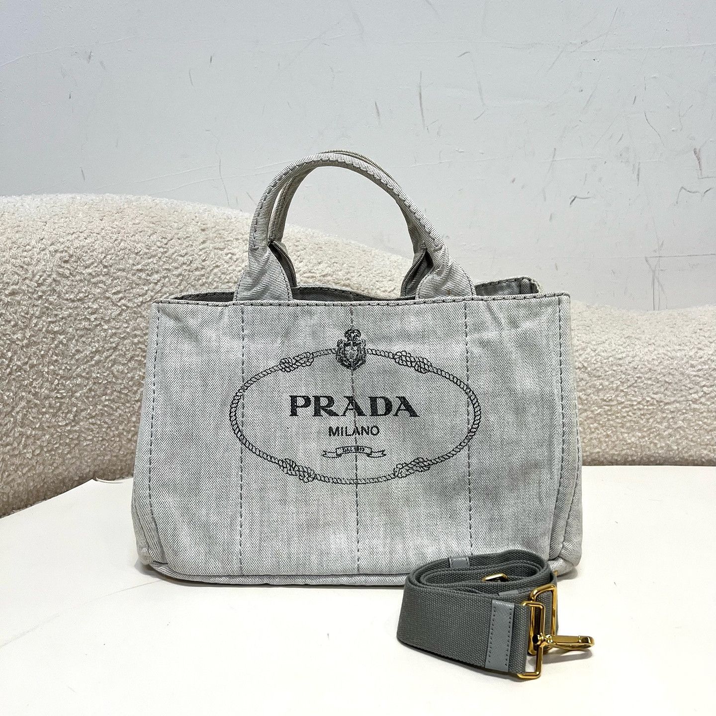 Prada Prada Canapa Logo Canvas Tote Bag Size ONE SIZE - 16 Thumbnail