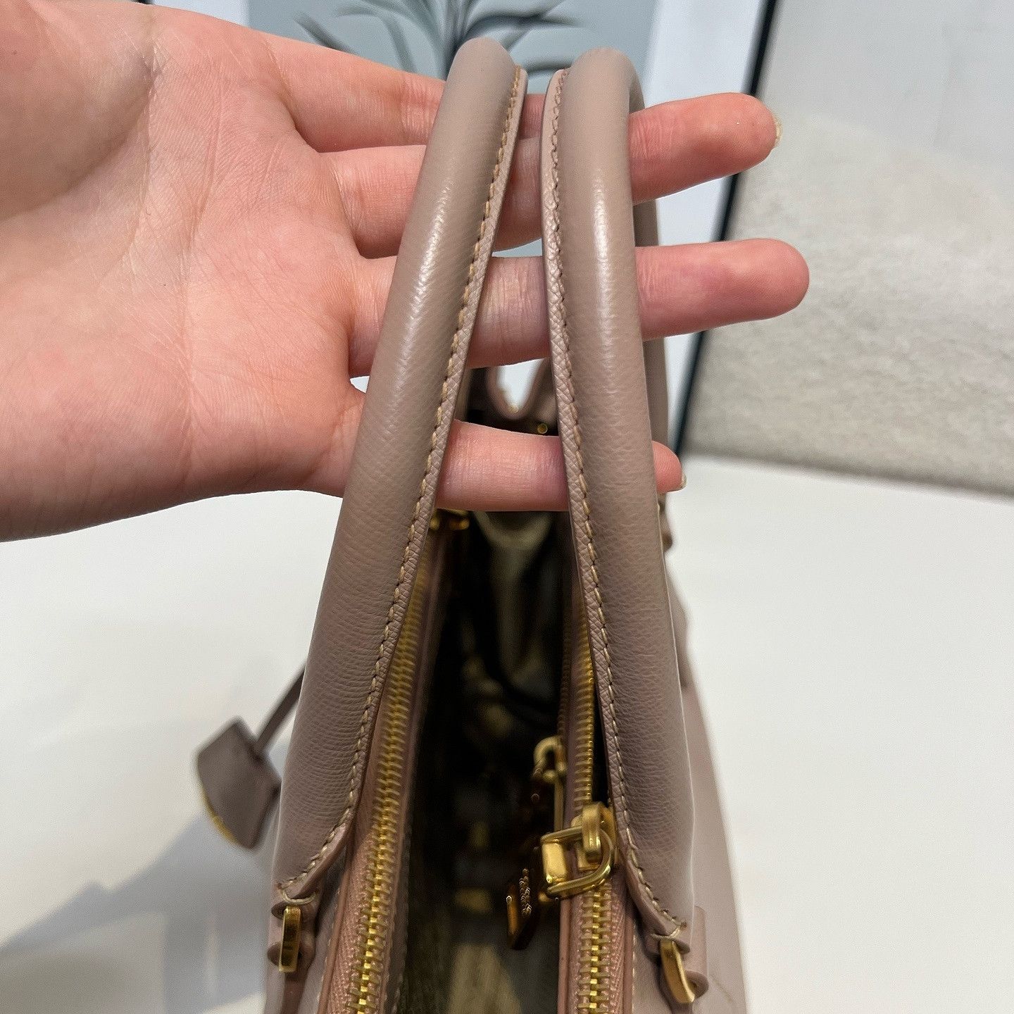 Prada Prada Saffiano Leather Handle Bag Size ONE SIZE - 9 Thumbnail