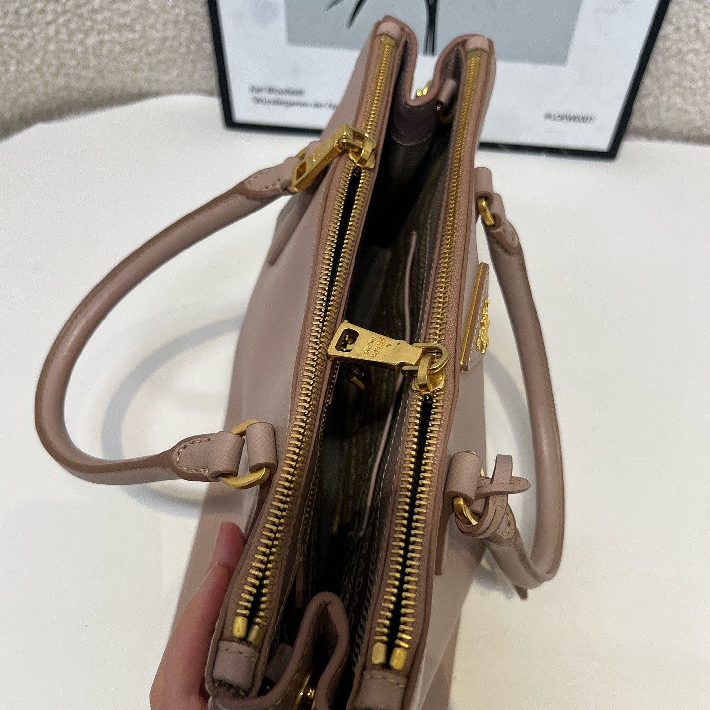 Prada Prada Saffiano Leather Handle Bag Size ONE SIZE - 17 Thumbnail