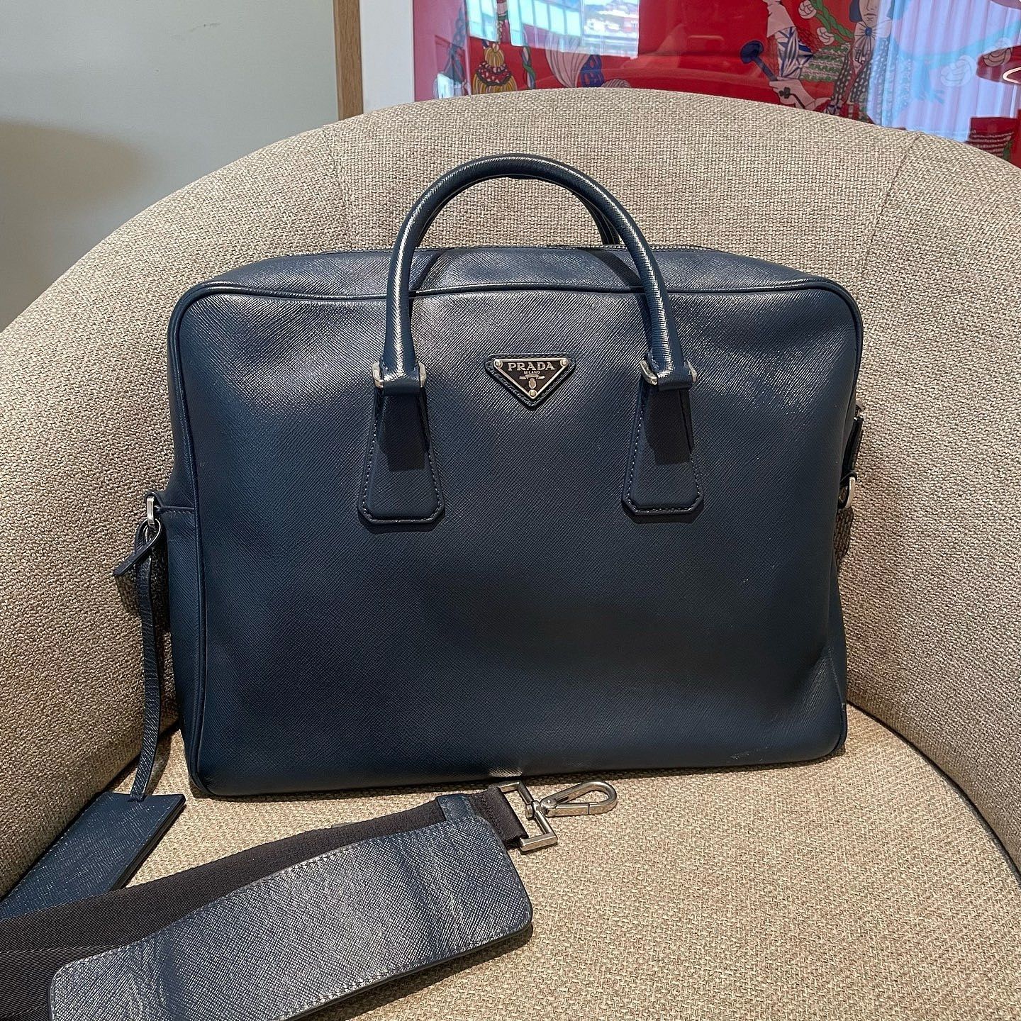 Prada Prada Saffiano Leather Briefcase Size ONE SIZE - 6 Thumbnail