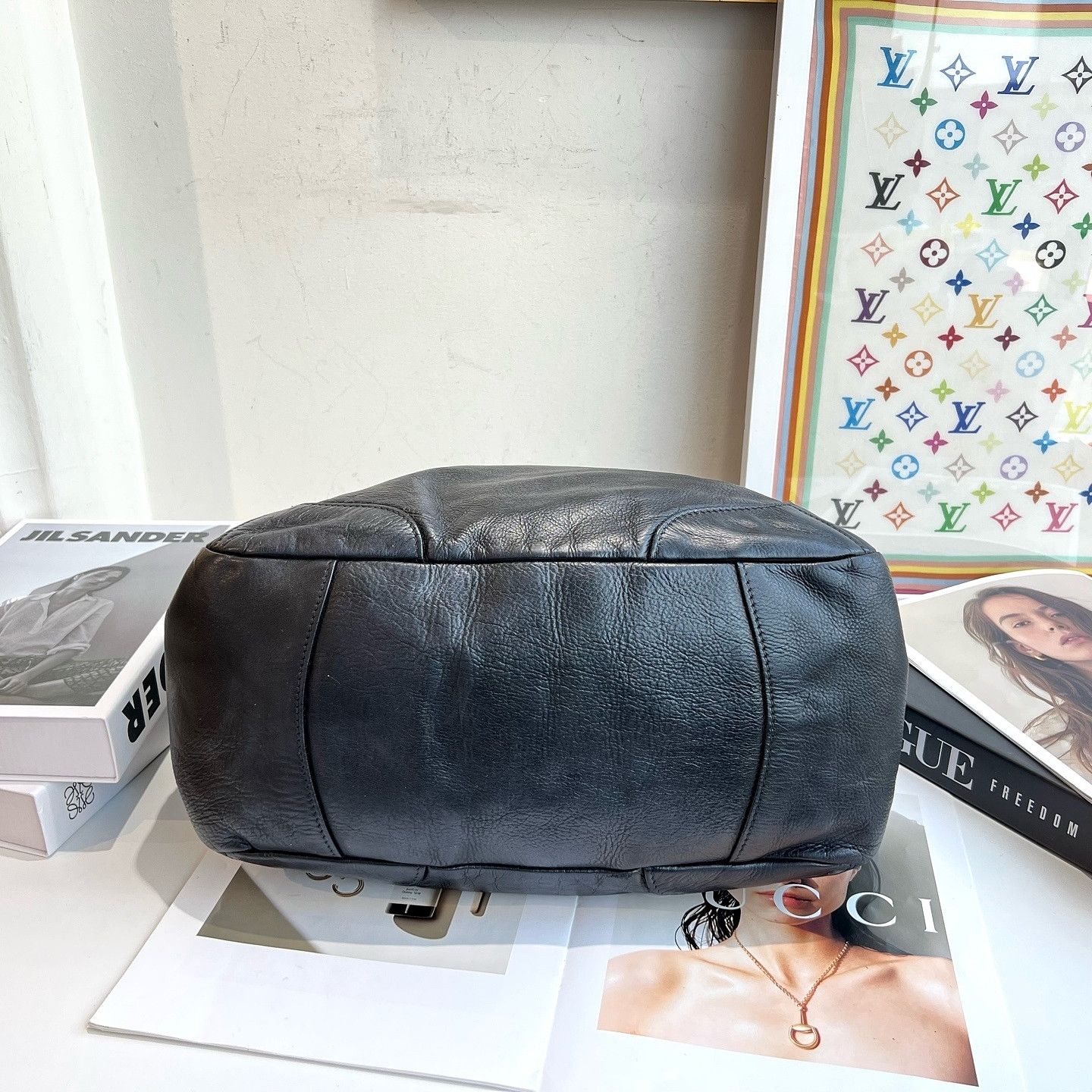 Prada PRADA Black Leather Tote Bag Size ONE SIZE - 4 Thumbnail