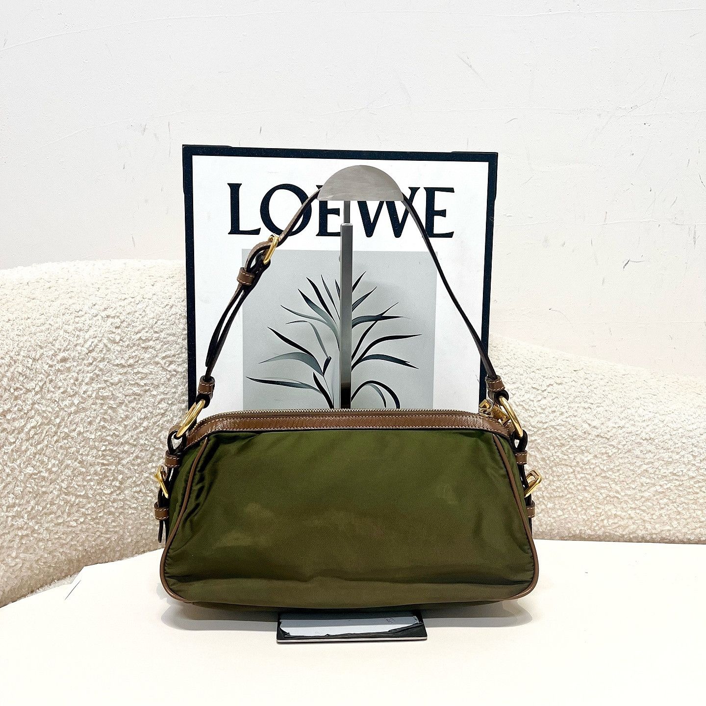 Prada Prada Nylon Shoulder Bag Green Size ONE SIZE - 3 Thumbnail
