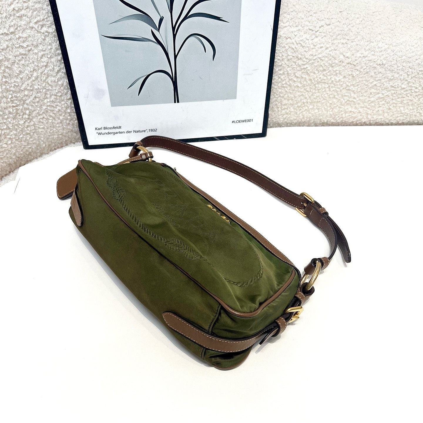 Prada Prada Nylon Shoulder Bag Green Size ONE SIZE - 5 Thumbnail