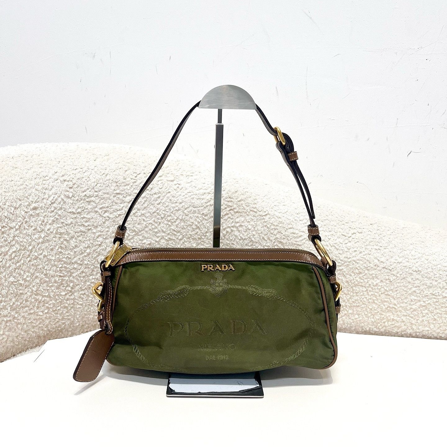 Prada Prada Nylon Shoulder Bag Green Size ONE SIZE - 17 Thumbnail