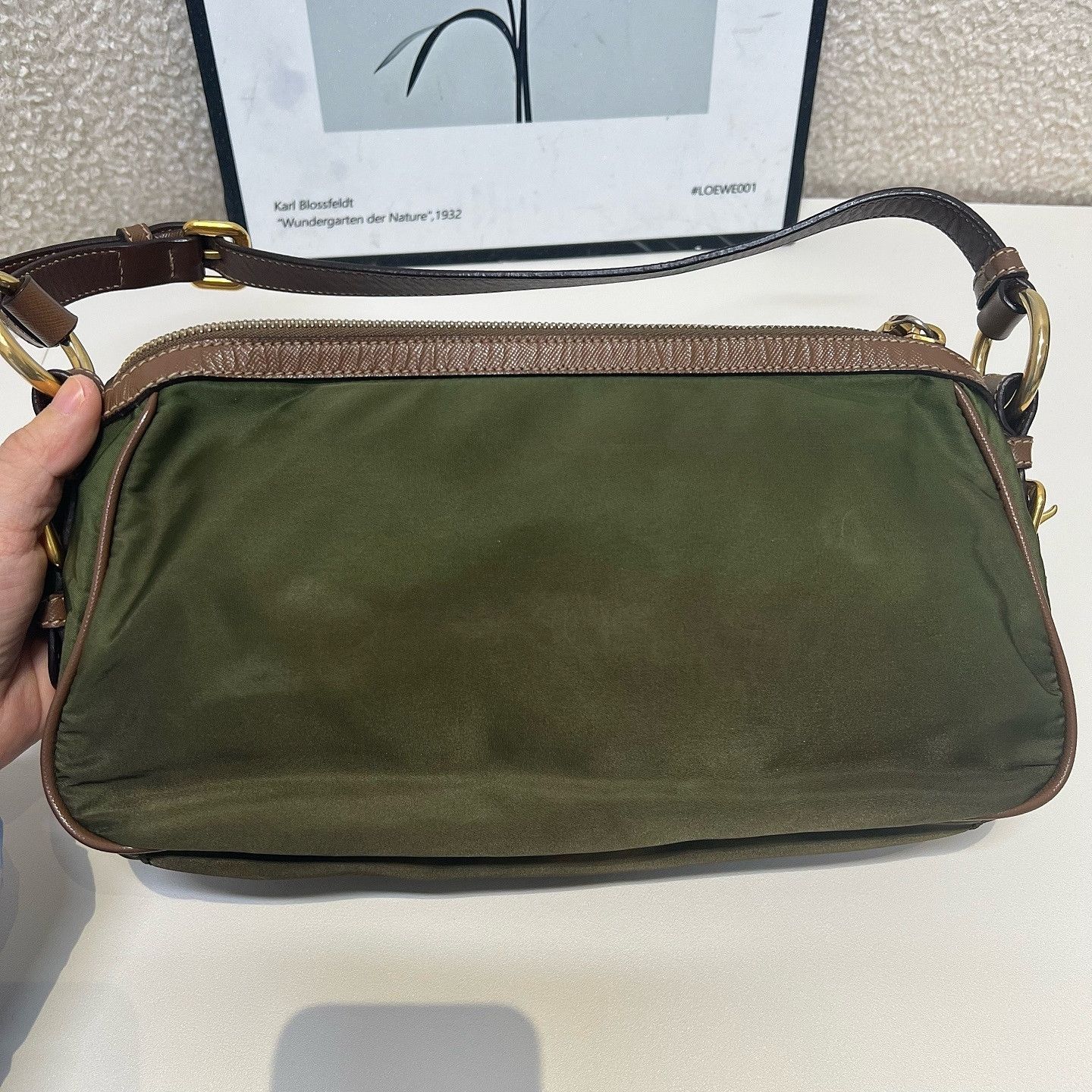 Prada Prada Nylon Shoulder Bag Green Size ONE SIZE - 12 Thumbnail
