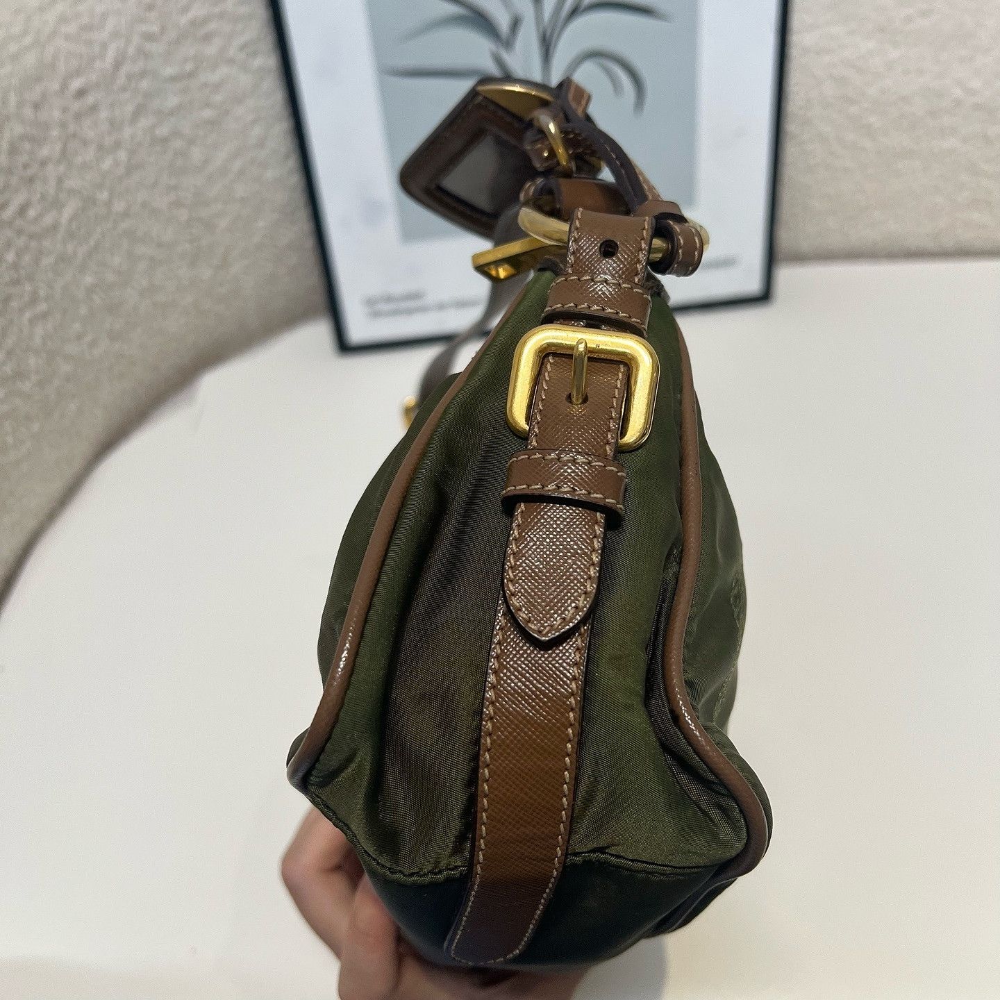 Prada Prada Nylon Shoulder Bag Green Size ONE SIZE - 11 Thumbnail