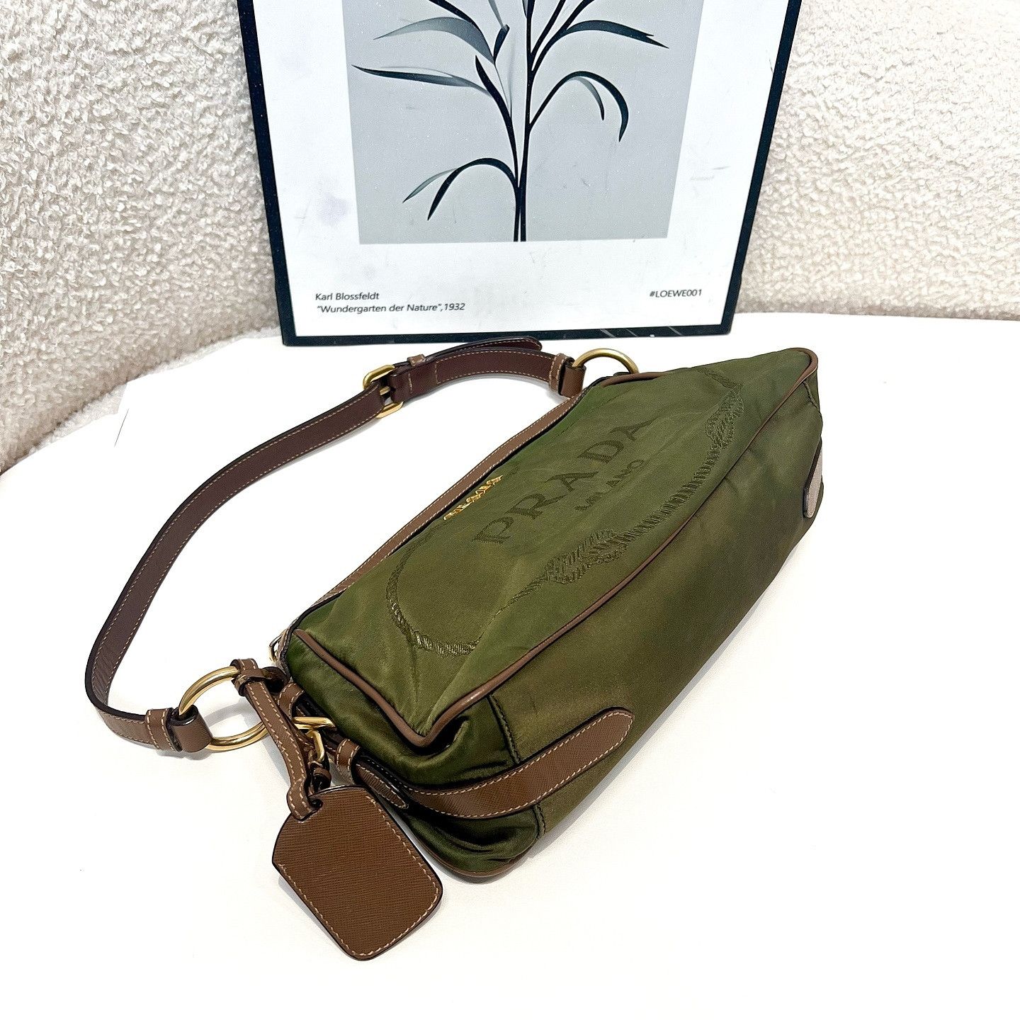 Prada Prada Nylon Shoulder Bag Green Size ONE SIZE - 4 Thumbnail