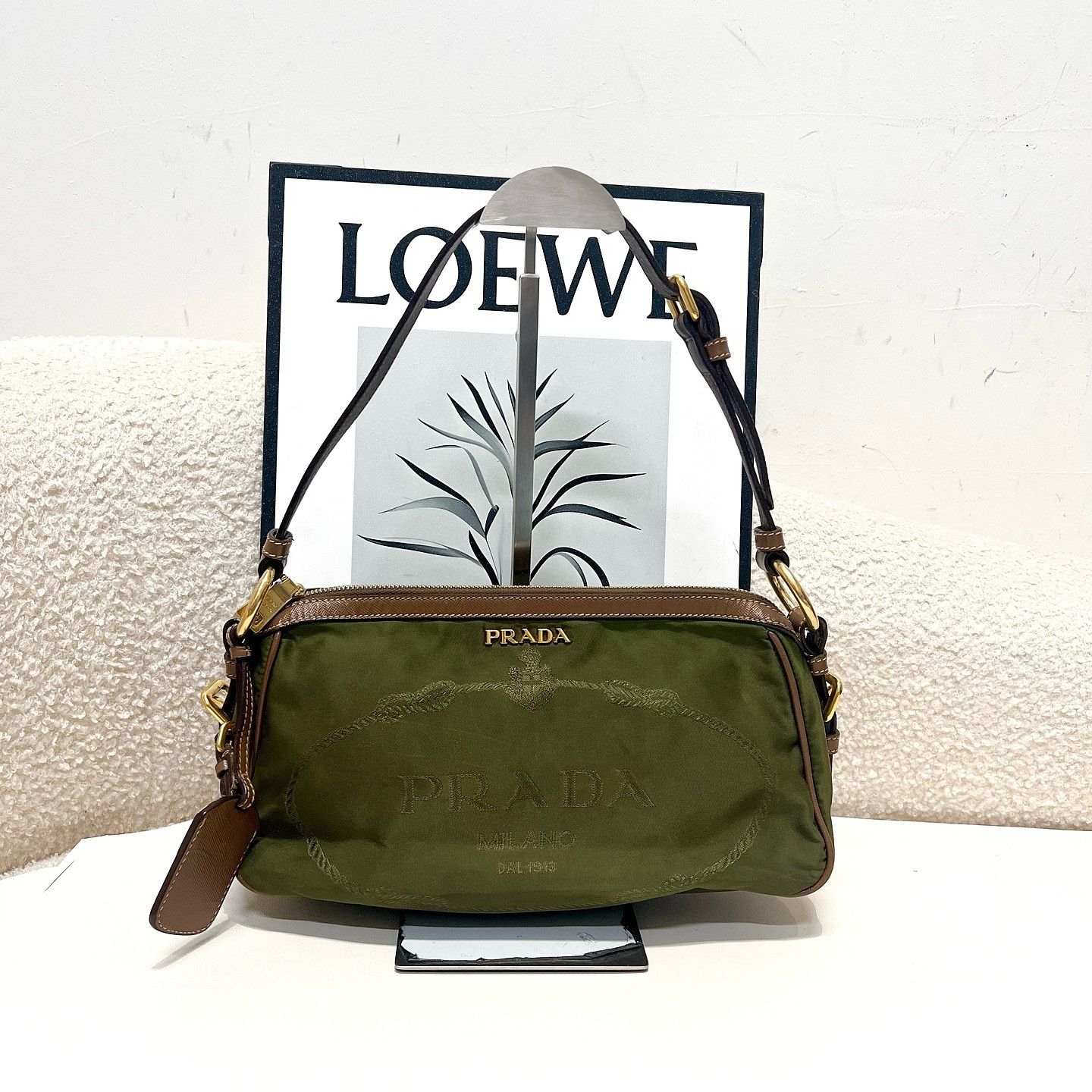 Prada Prada Nylon Shoulder Bag Green Size ONE SIZE - 2 Thumbnail