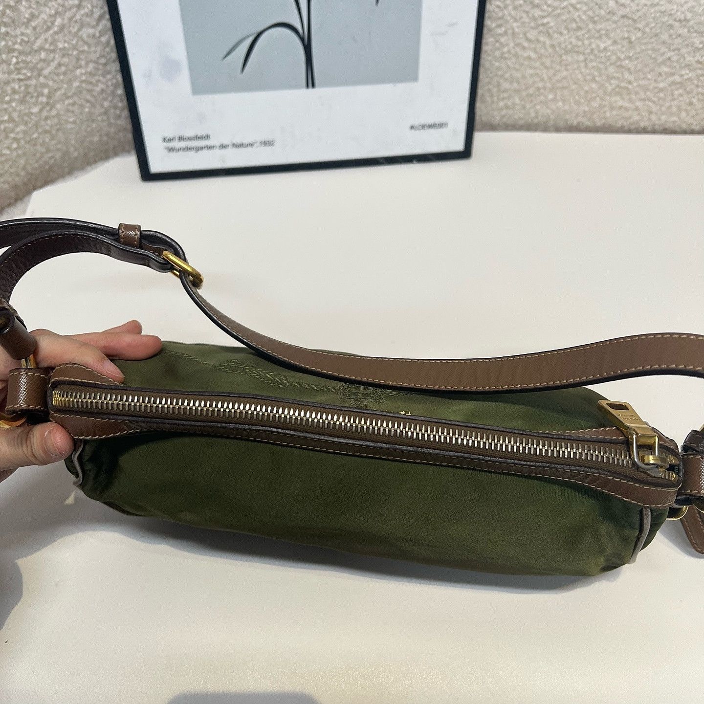 Prada Prada Nylon Shoulder Bag Green Size ONE SIZE - 13 Thumbnail