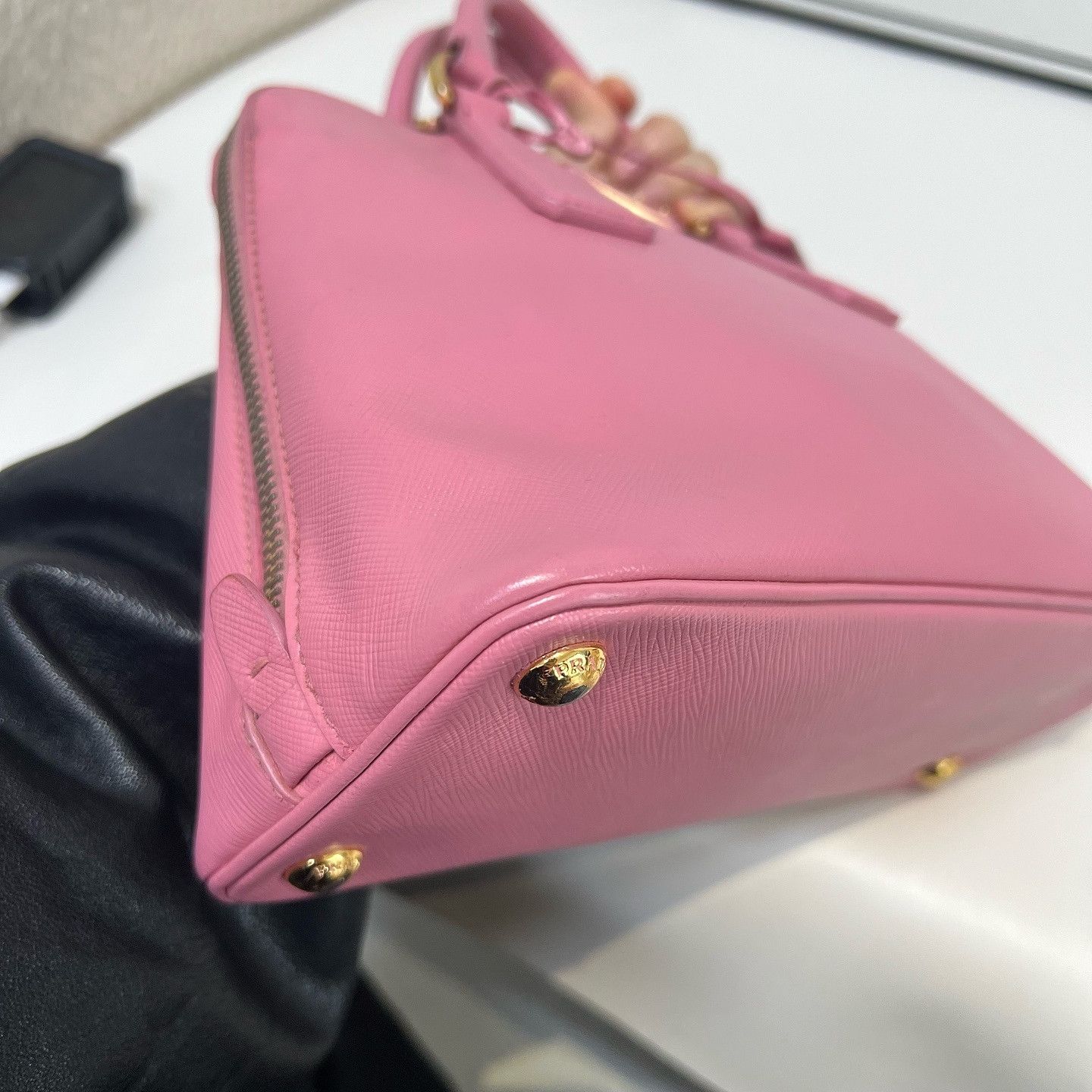 Prada Prada Pink Saffiano Leather Handle Bag One Size Size ONE SIZE - 13 Thumbnail