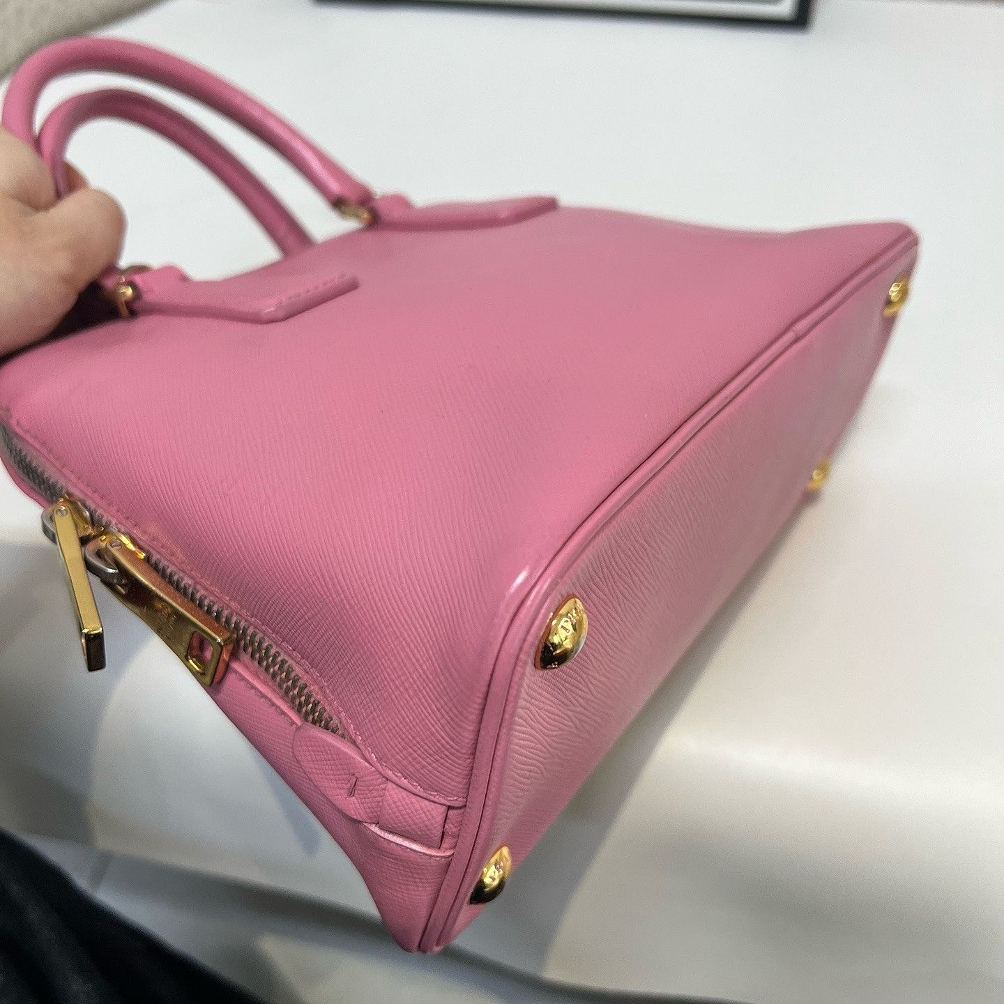 Prada Prada Pink Saffiano Leather Handle Bag One Size Size ONE SIZE - 15 Thumbnail