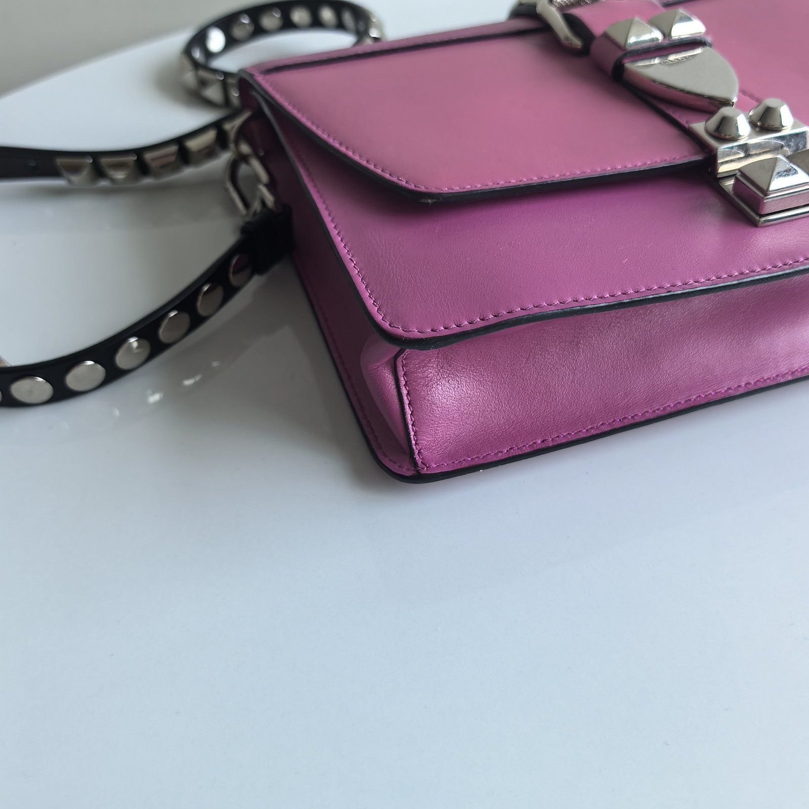 Prada Prada Pink Studded Shoulder Bag Size ONE SIZE - 17 Thumbnail