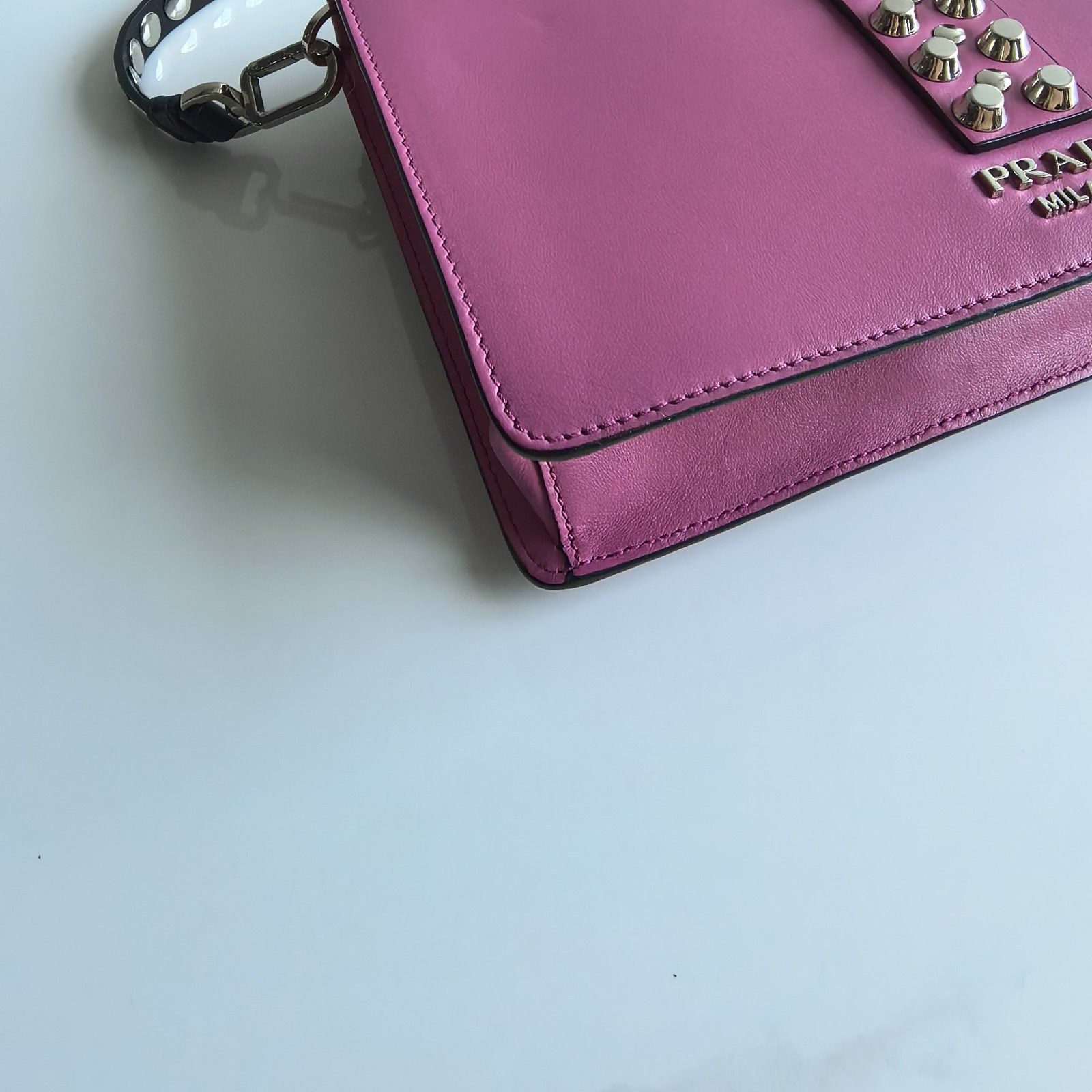 Prada Prada Pink Studded Shoulder Bag Size ONE SIZE - 19 Thumbnail