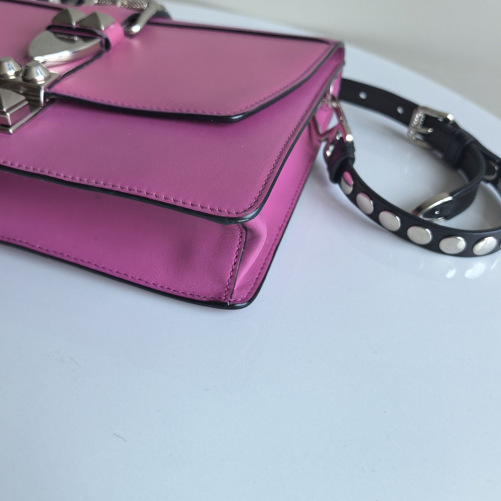 Prada Prada Pink Studded Shoulder Bag Size ONE SIZE - 16 Thumbnail