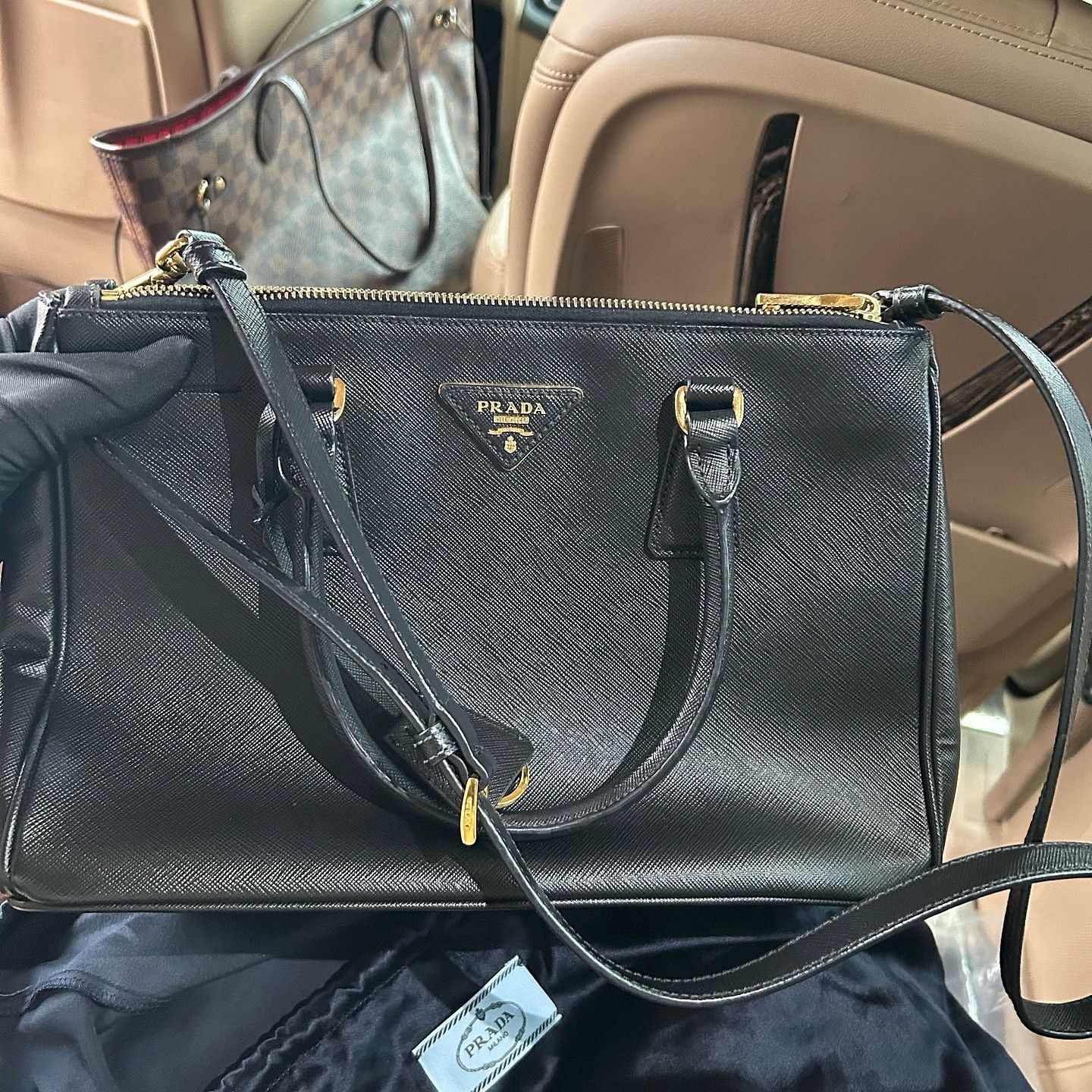 Prada Prada Saffiano Leather Galleria Bag ONE SIZE Size ONE SIZE - 15 Thumbnail