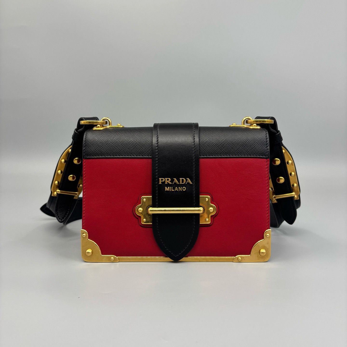 Prada Prada Cahier Leather Shoulder Bag One Size Size ONE SIZE - 2 Thumbnail